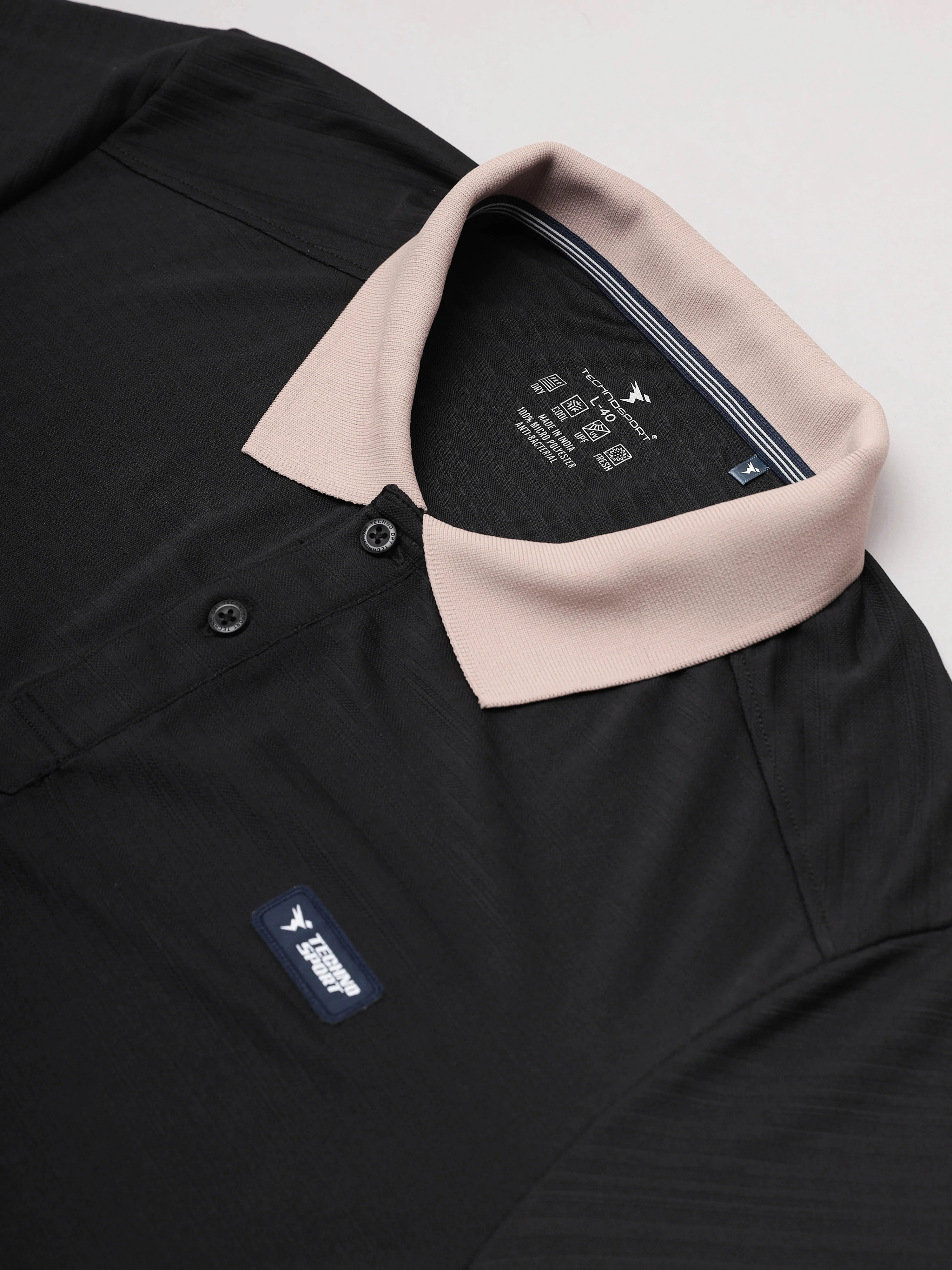 Men Solid Slim Fit Polo Sports T-shirt with MATPIQ - Image 8