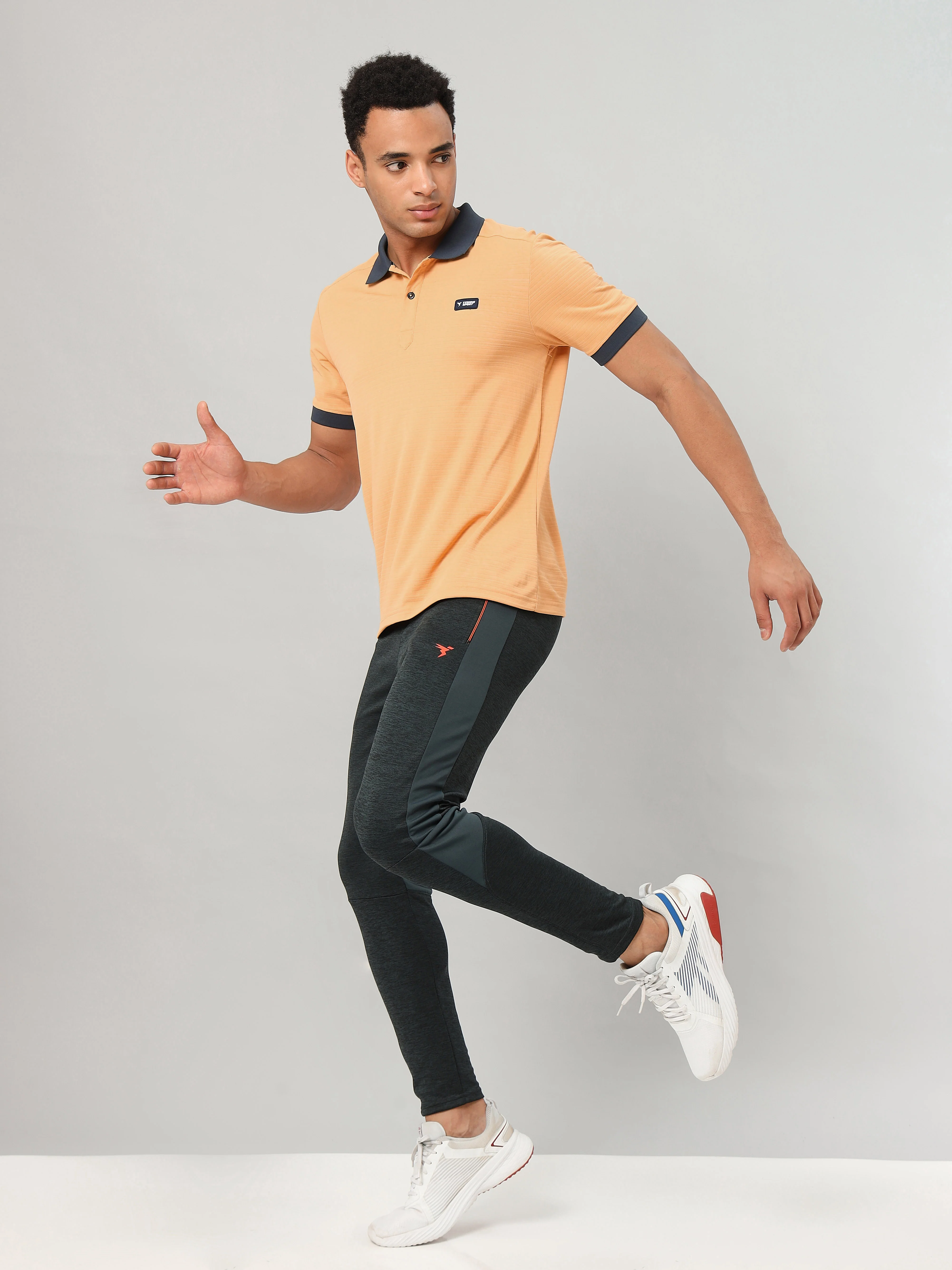 Men Solid Slim Fit Polo Sports T-shirt with MATPIQ - Image 5