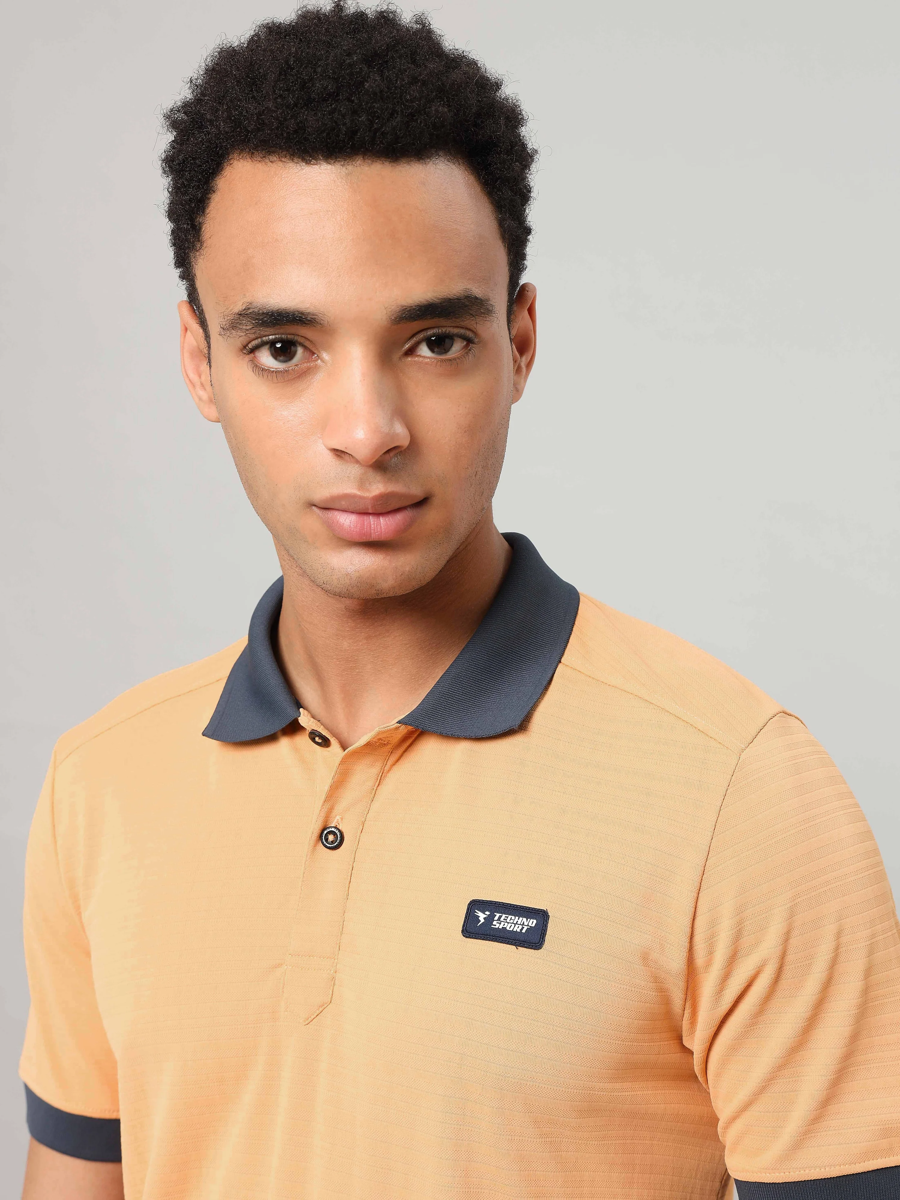 Men Solid Slim Fit Polo Sports T-shirt with MATPIQ - Image 6