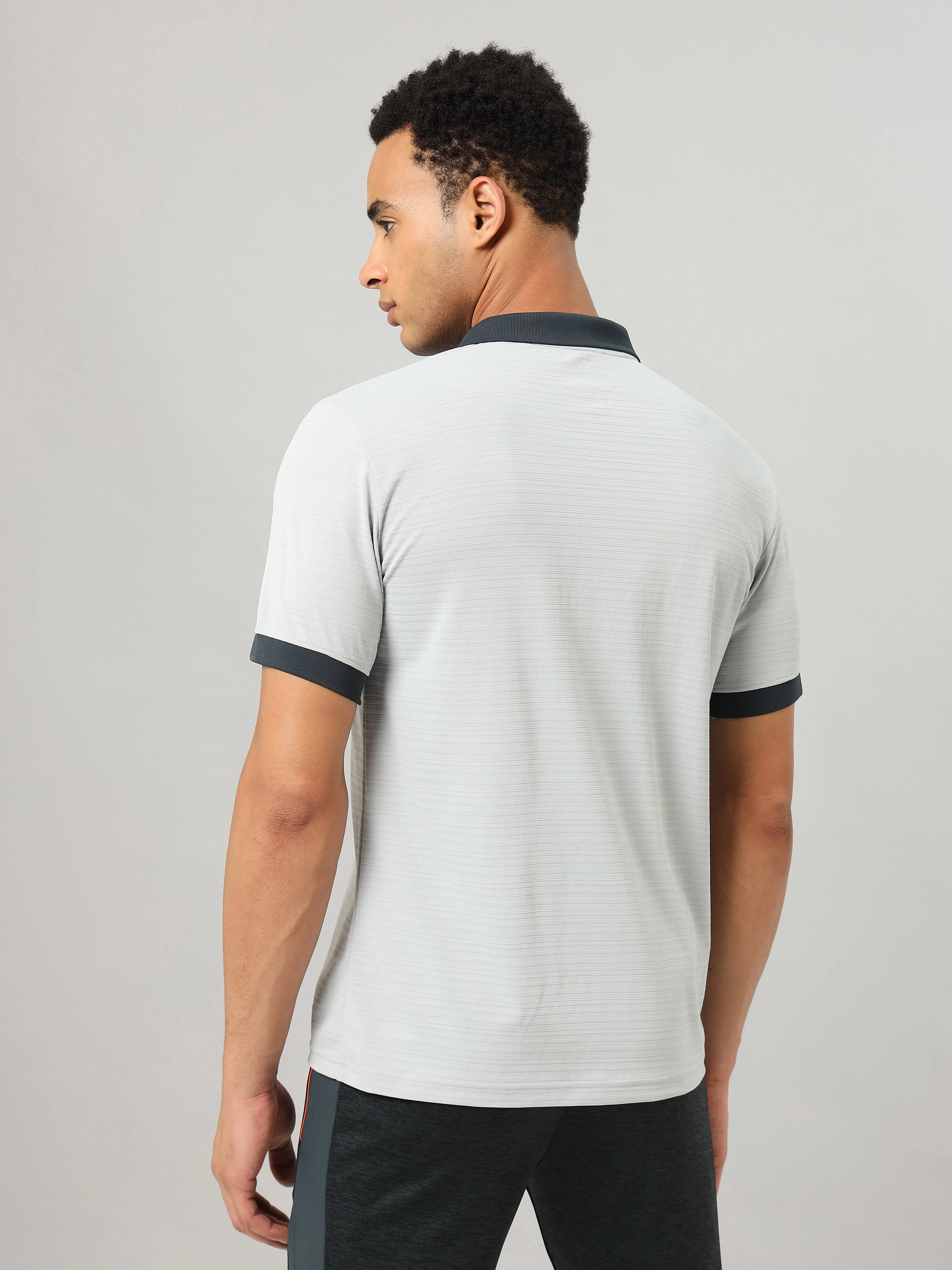 Men Solid Slim Fit Polo Sports T-shirt with MATPIQ - Image 3