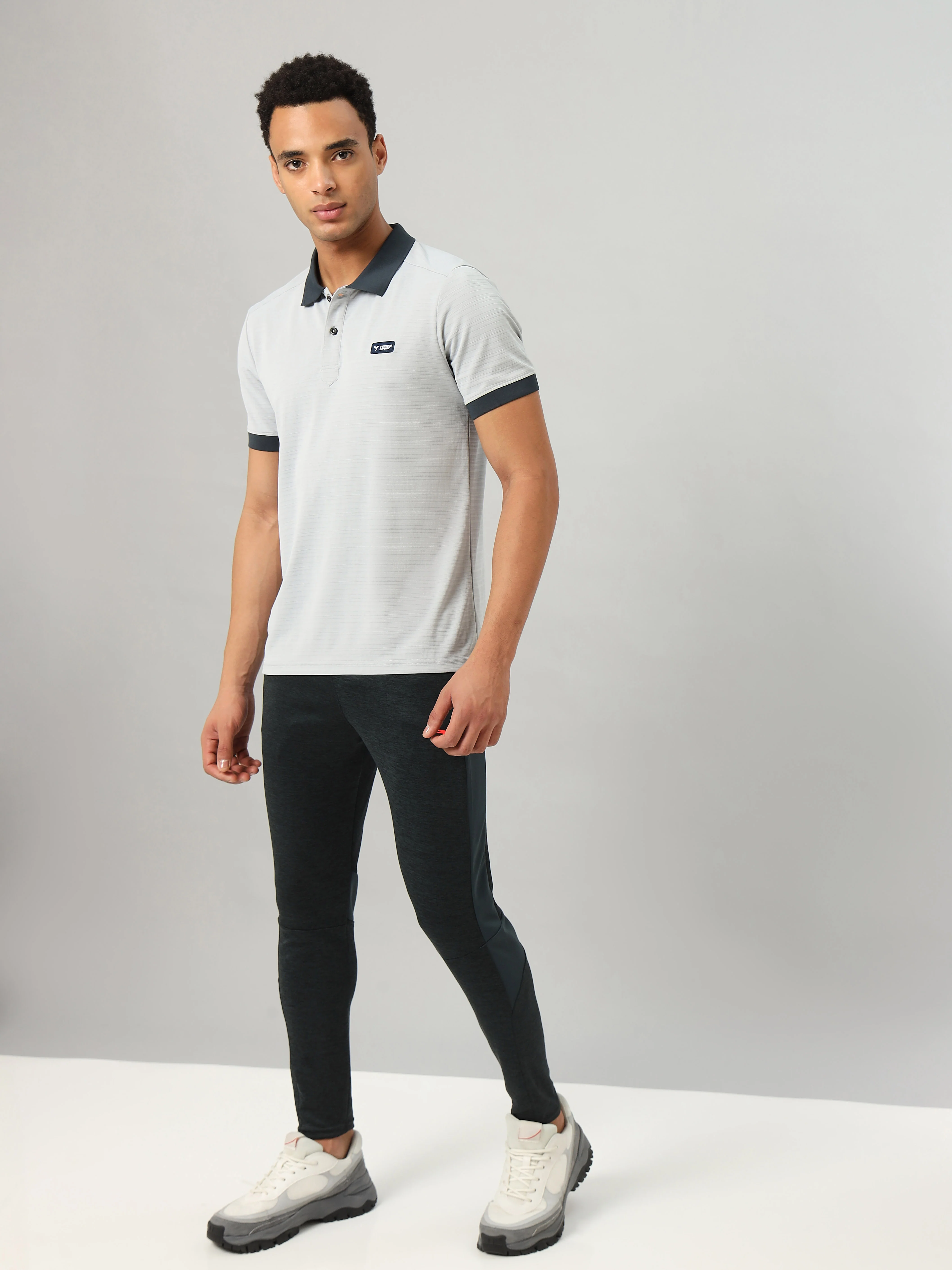 Men Solid Slim Fit Polo Sports T-shirt with MATPIQ - Image 5