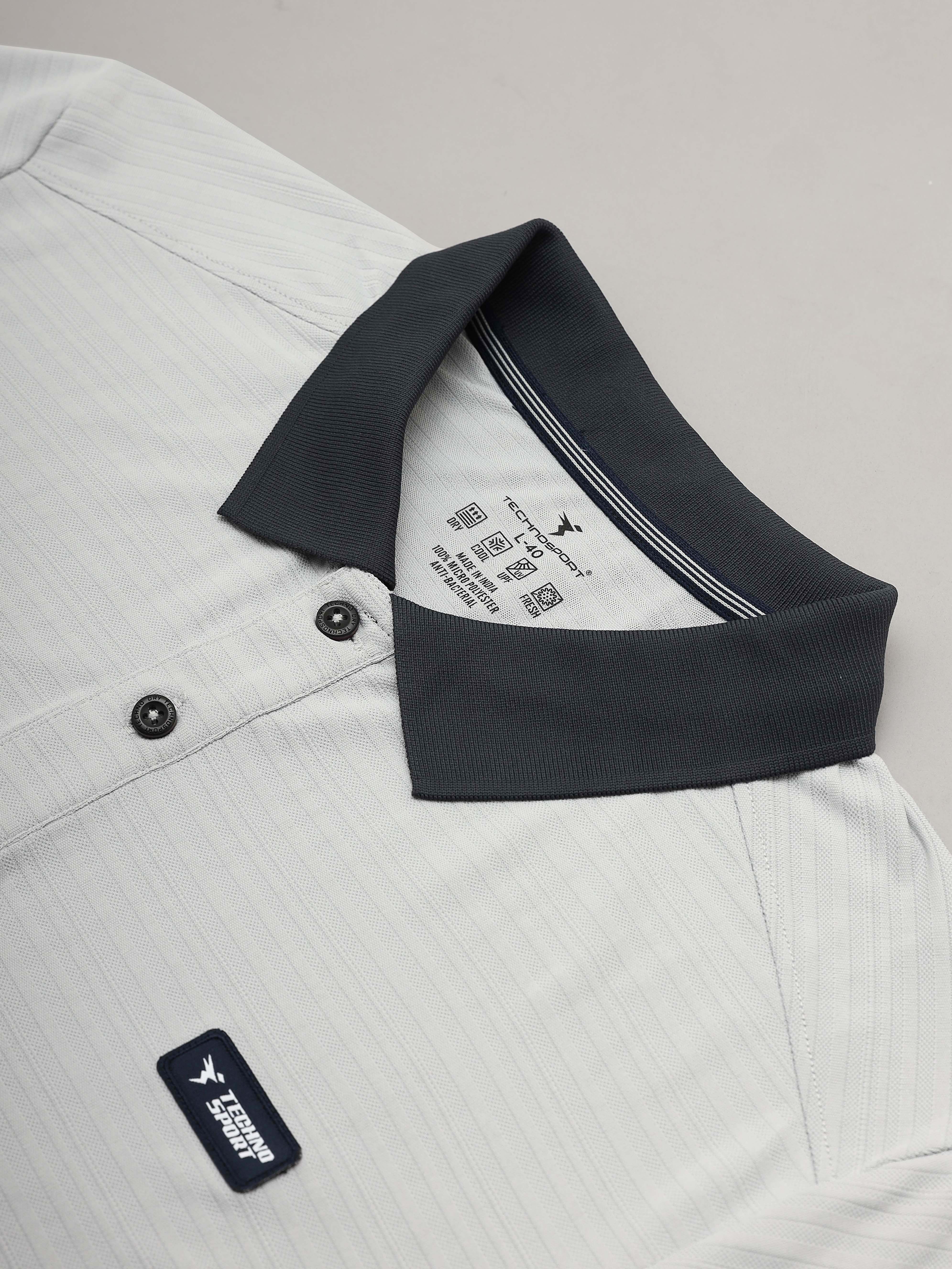 Men Solid Slim Fit Polo Sports T-shirt with MATPIQ - Image 7