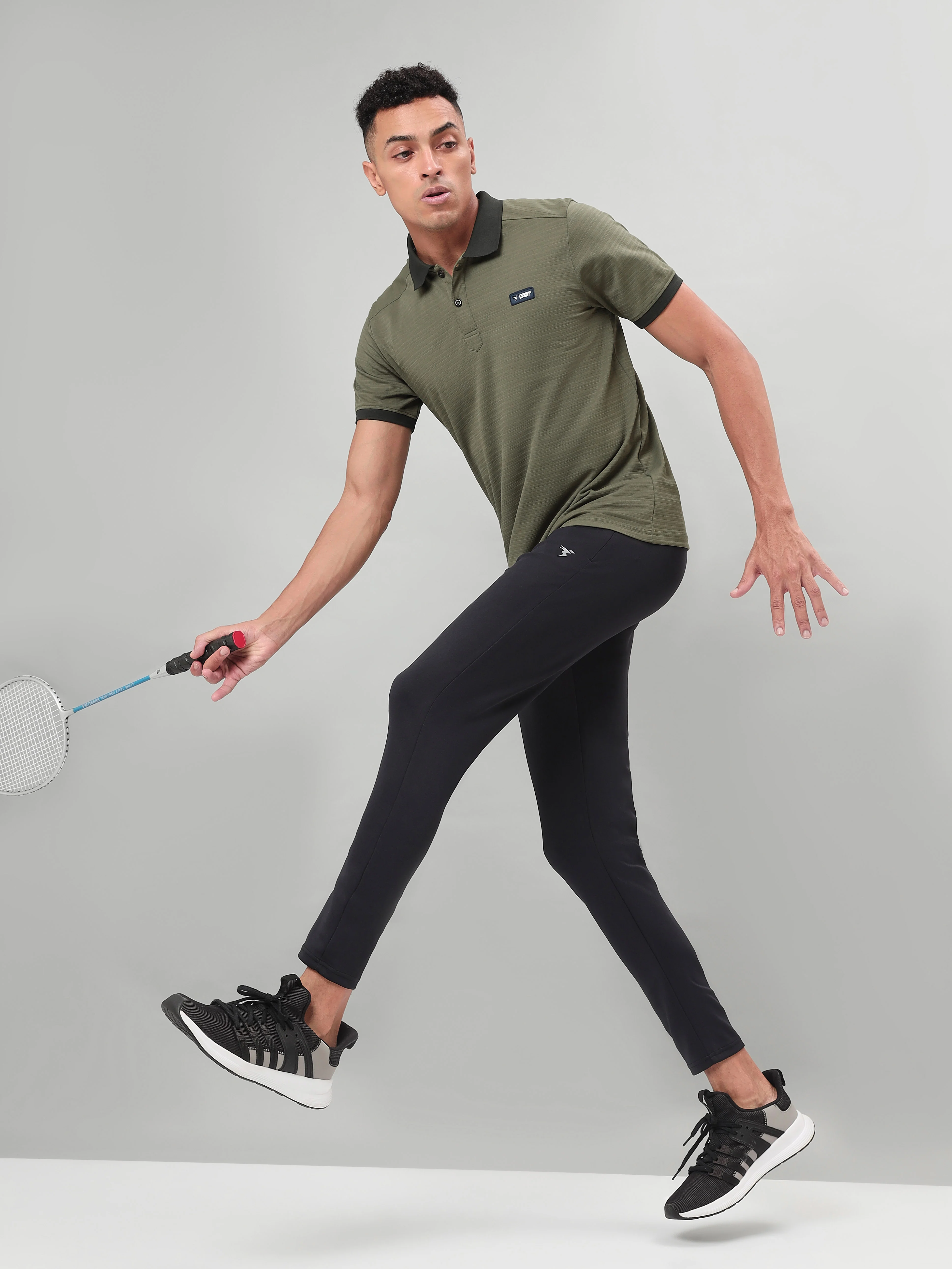 Men Solid Slim Fit Polo Sports T-shirt with MATPIQ - Image 5
