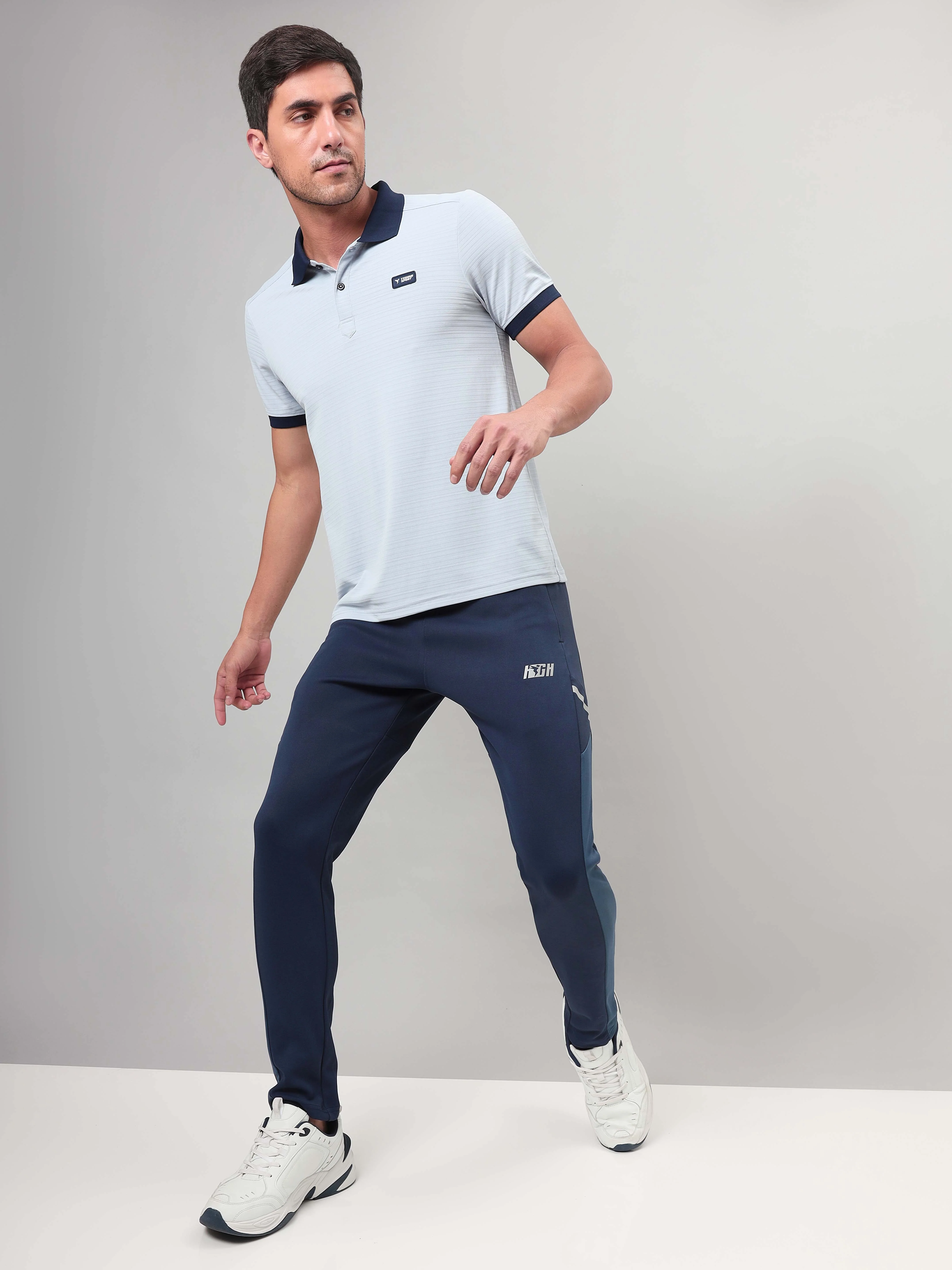 Men Solid Slim Fit Polo Sports T-shirt with MATPIQ - Image 5