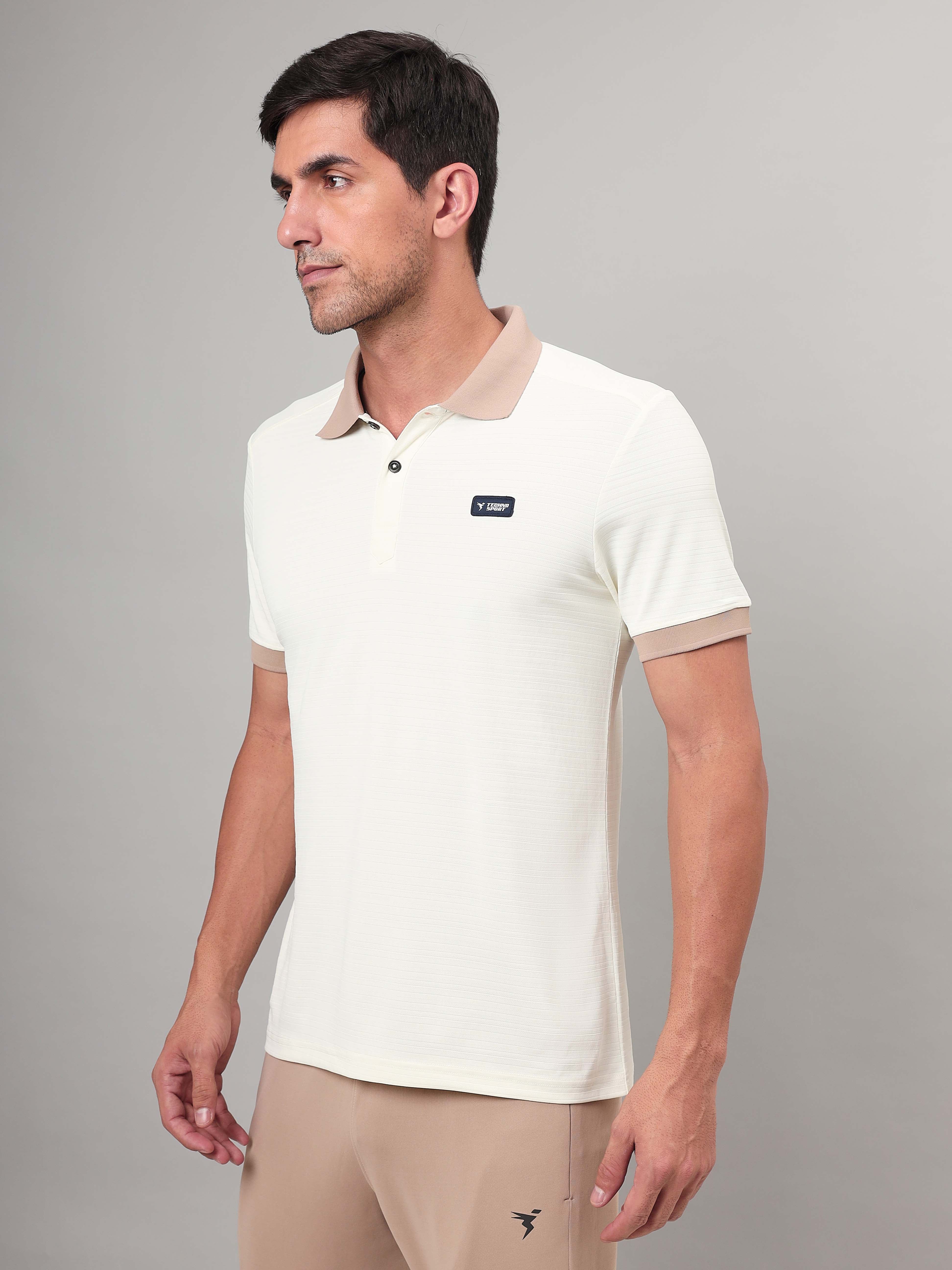 Men Solid Slim Fit Polo Sports T-shirt with MATPIQ - Image 4