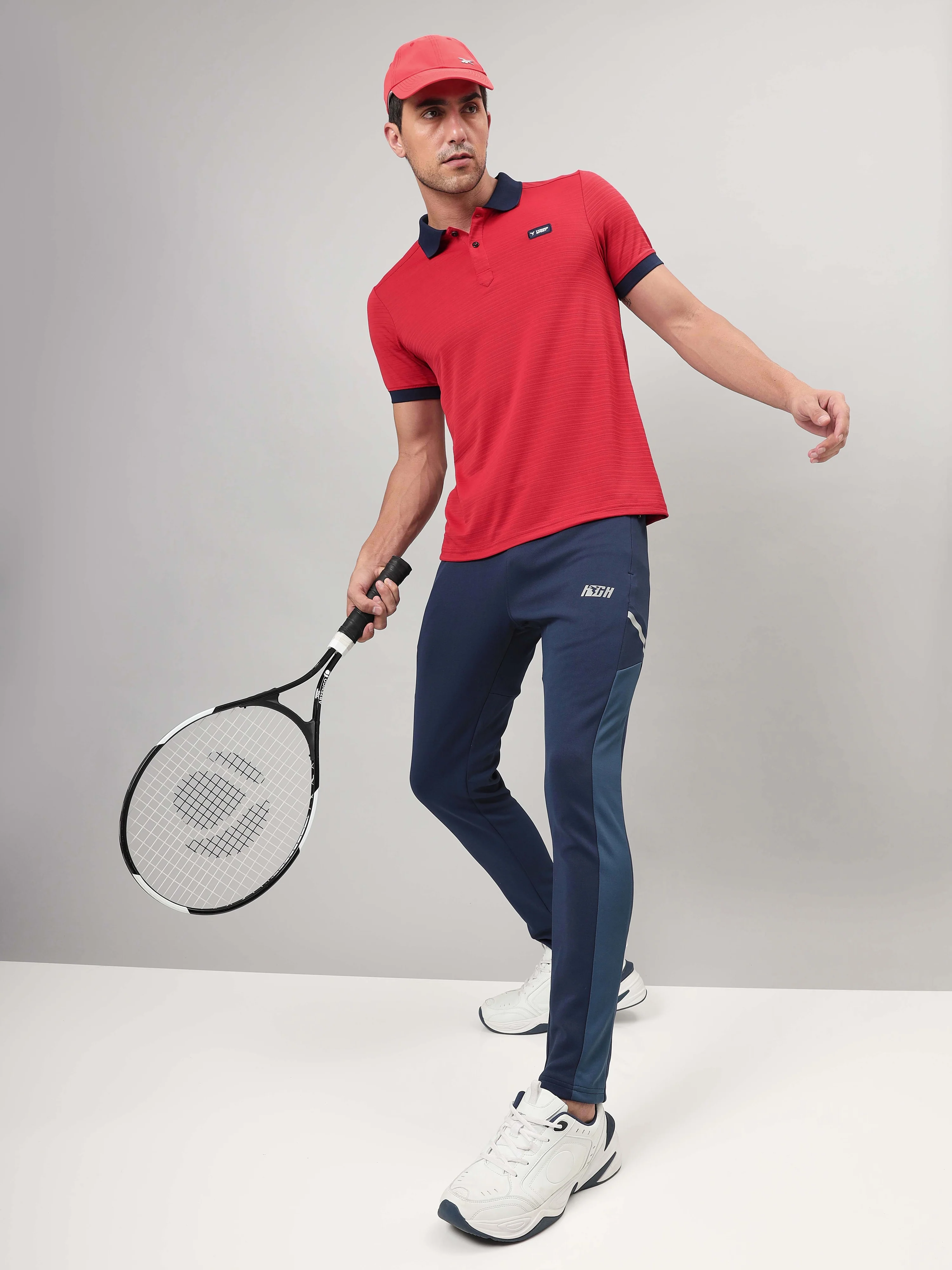 Men Solid Slim Fit Polo Sports T-shirt with MATPIQ - Image 5