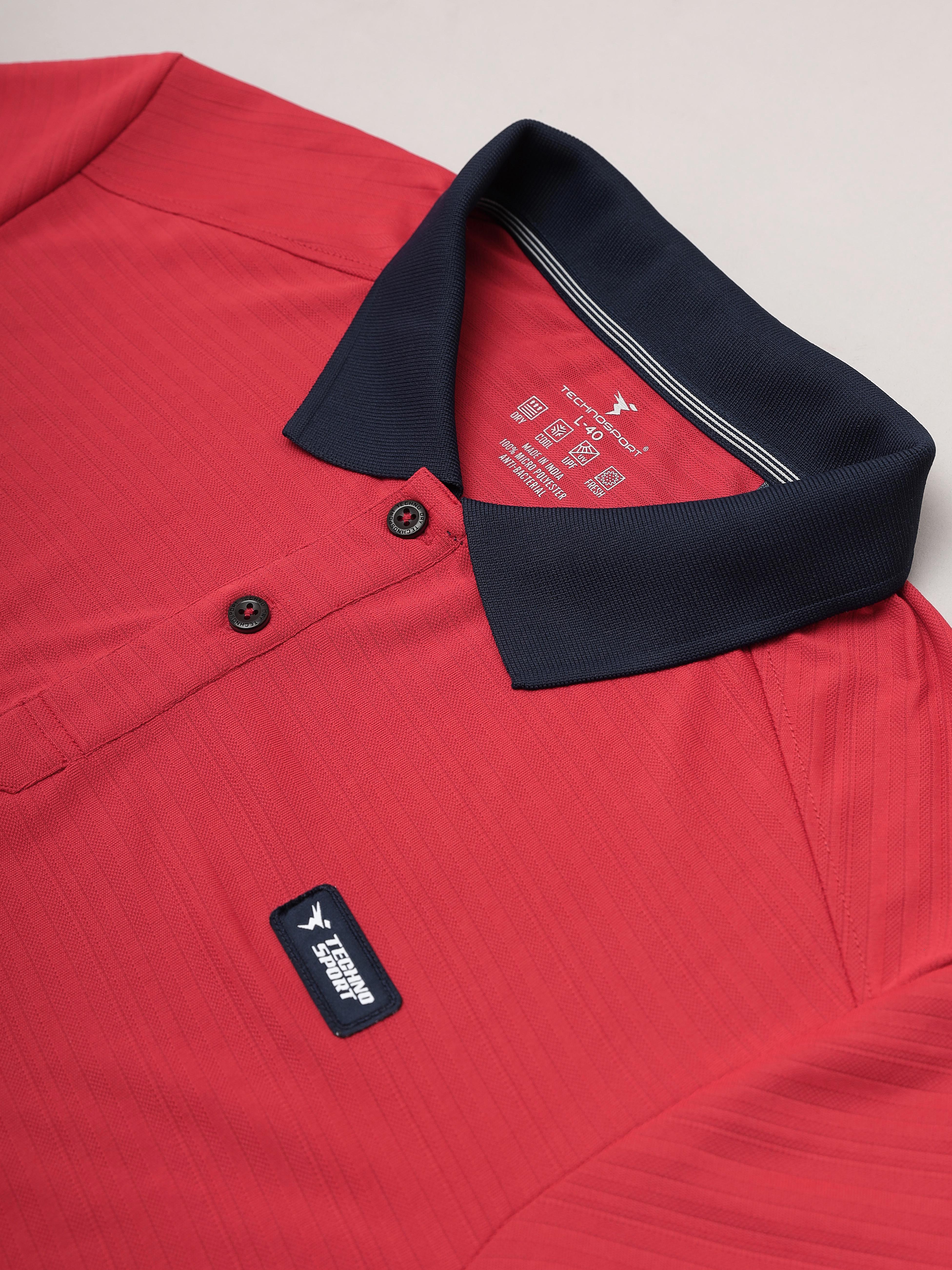 Men Solid Slim Fit Polo Sports T-shirt with MATPIQ - Image 7