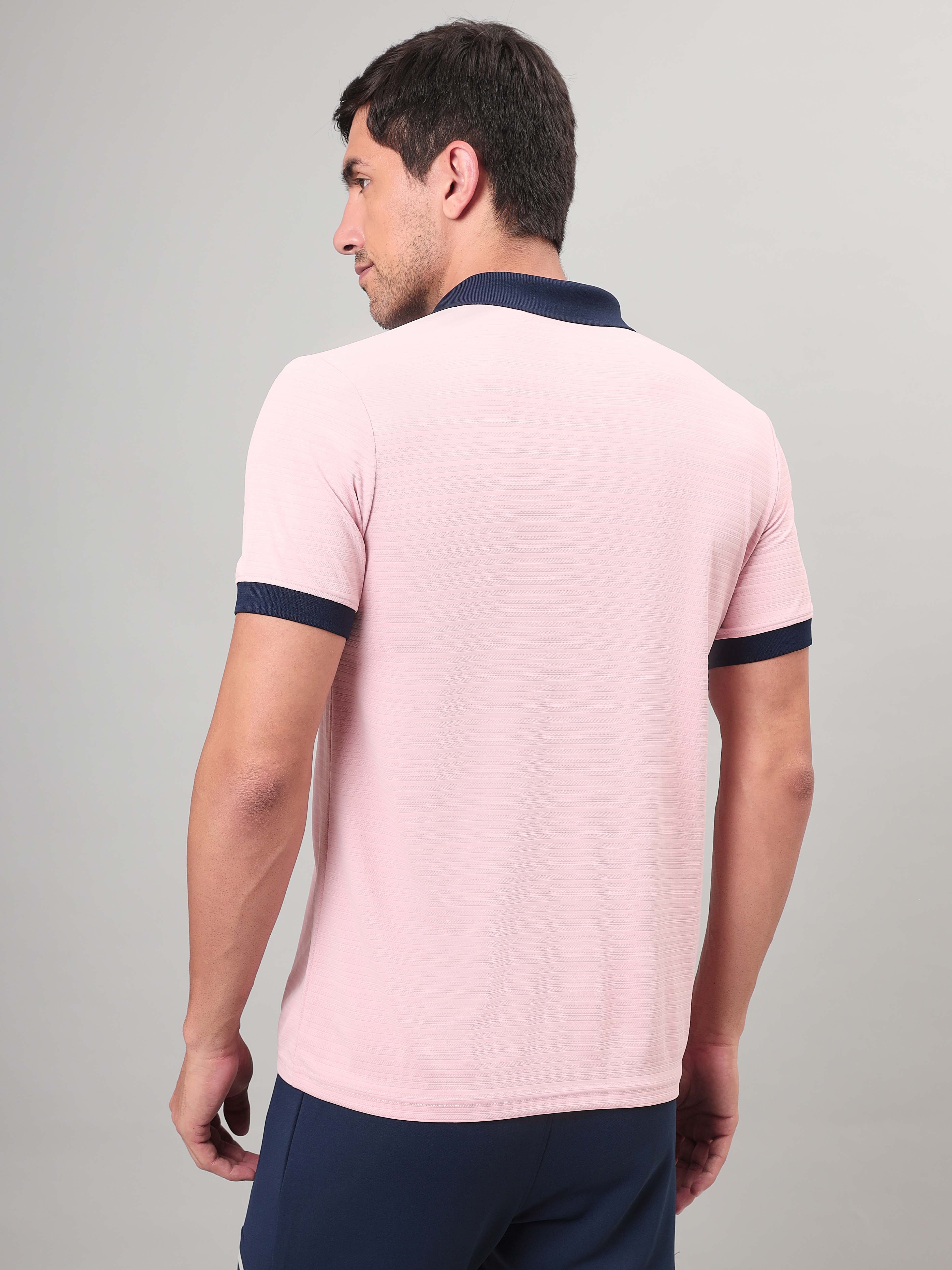 Men Solid Slim Fit Polo Sports T-shirt with MATPIQ - Image 3