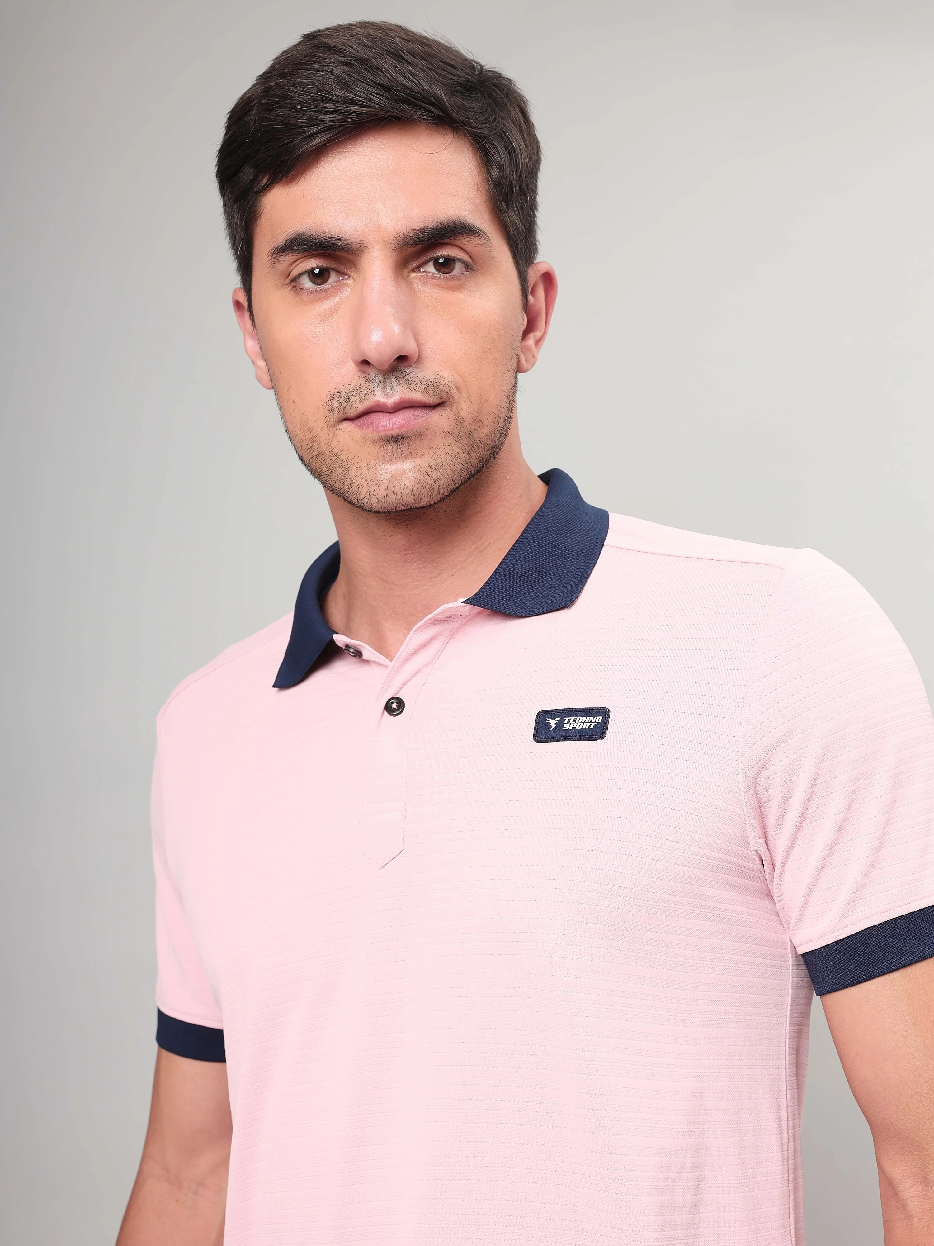 Men Solid Slim Fit Polo Sports T-shirt with MATPIQ - Image 6