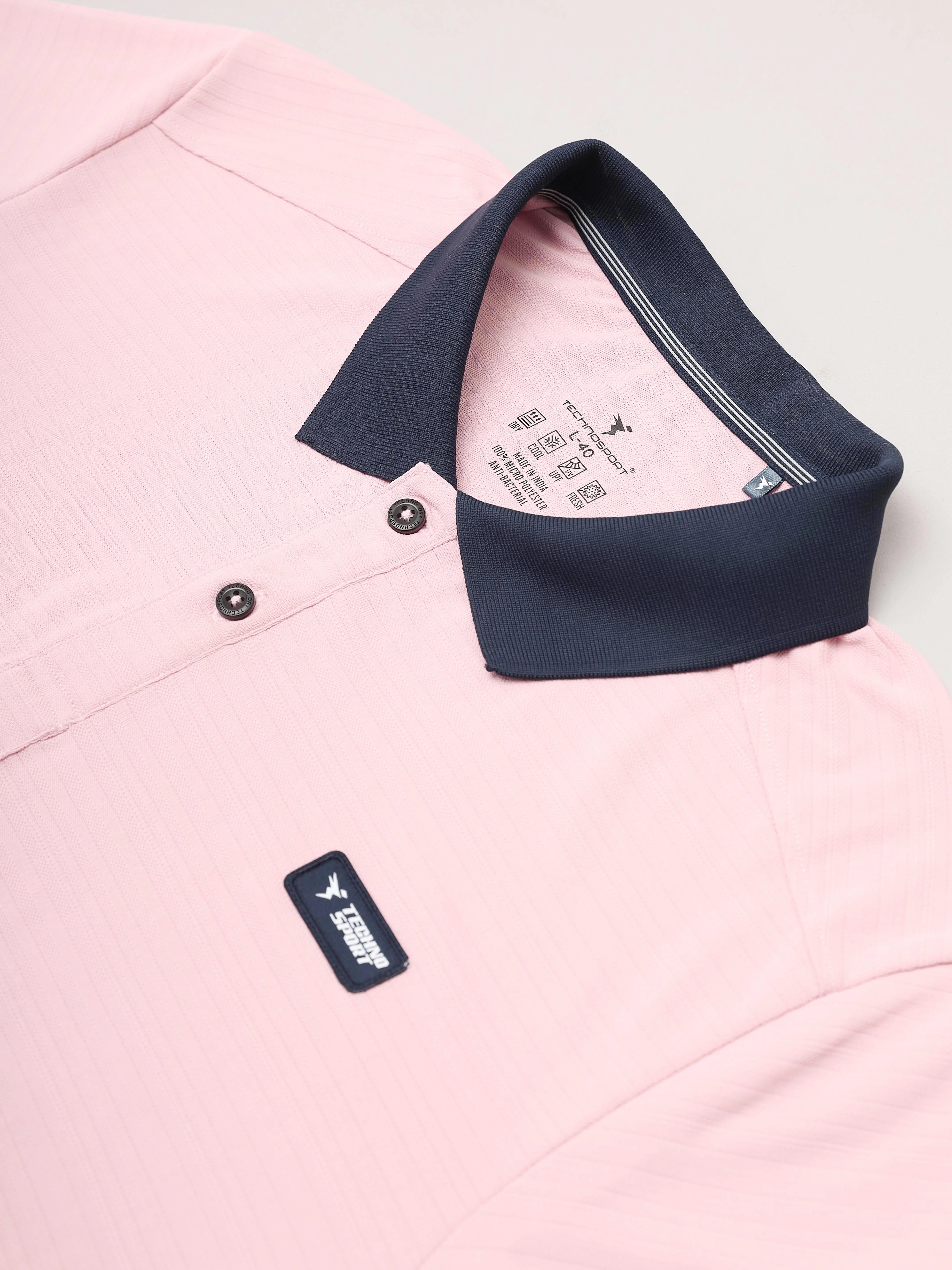Men Solid Slim Fit Polo Sports T-shirt with MATPIQ - Image 7
