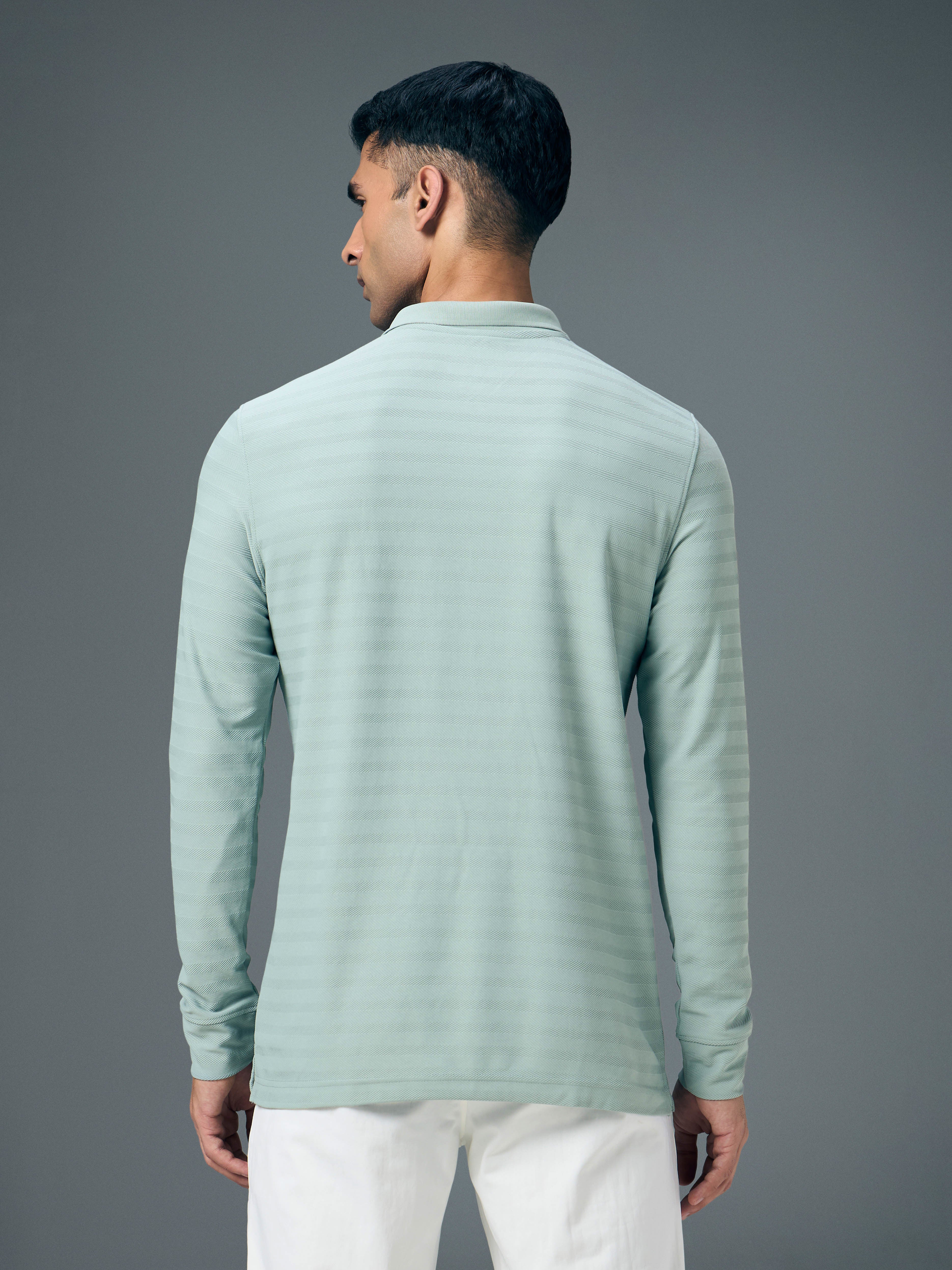 Men Solid Slim Fit Polo Sports T-shirt with MATPIQ - Image 3