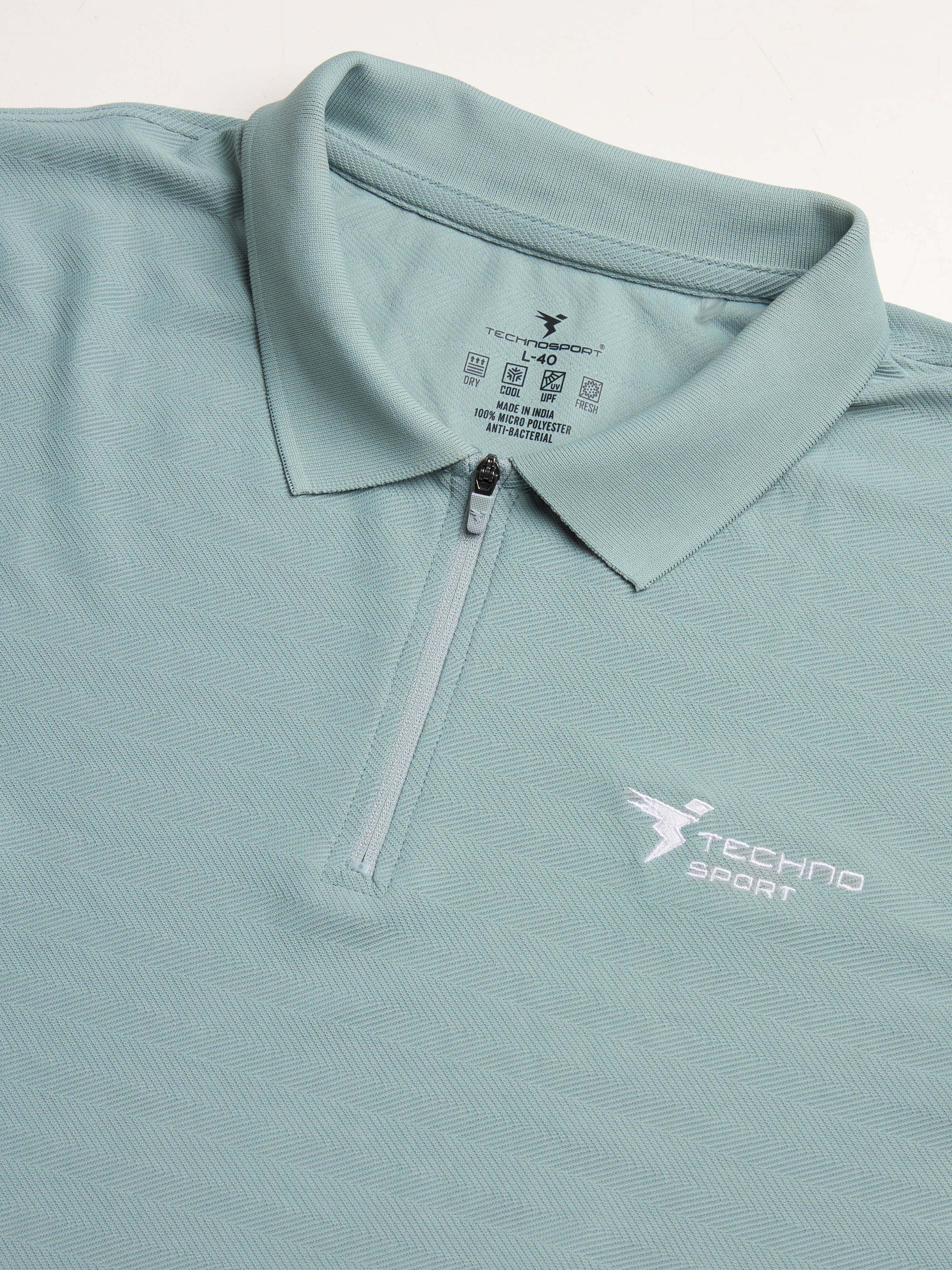 Men Solid Slim Fit Polo Sports T-shirt with MATPIQ - Image 8