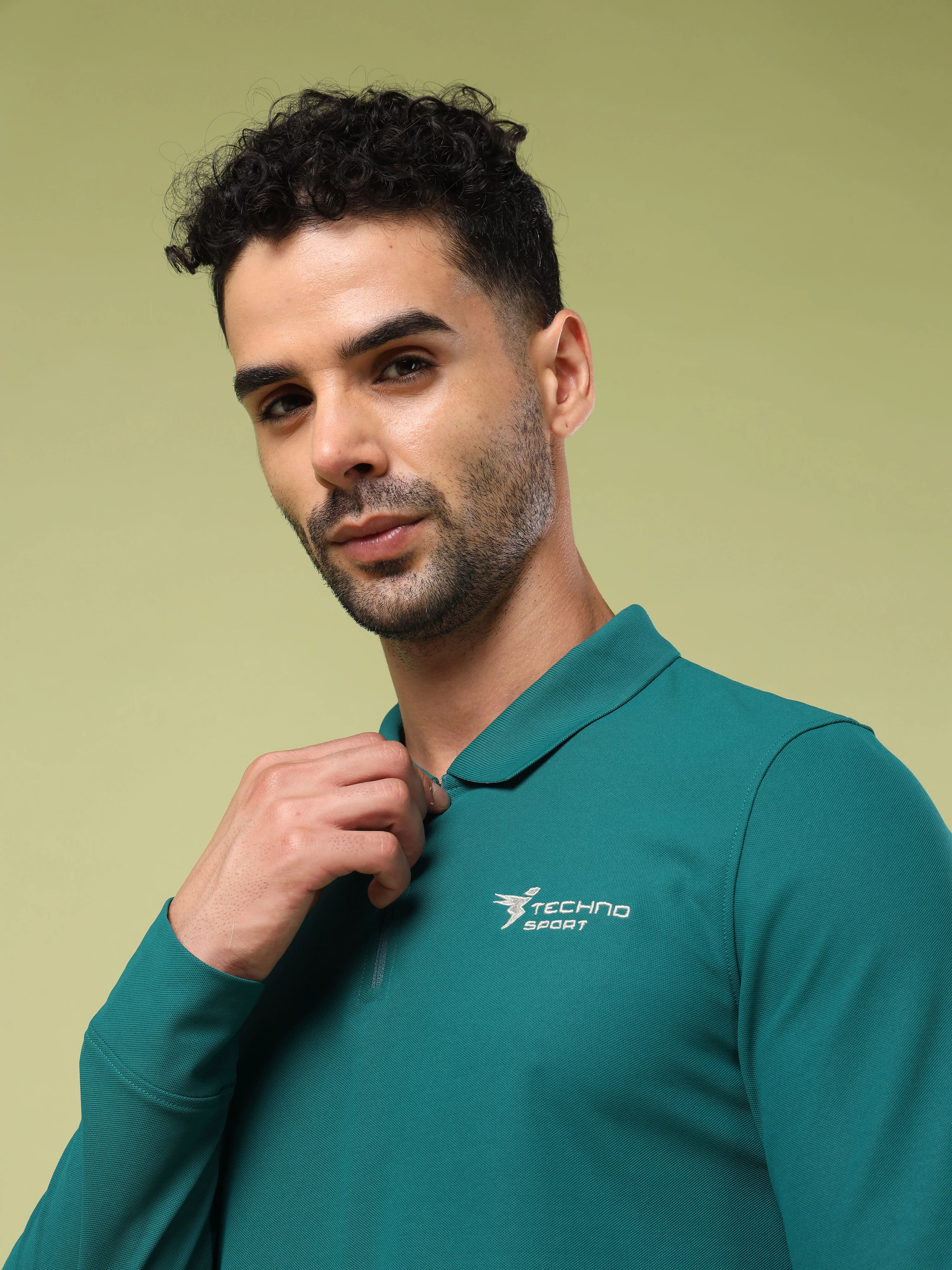 Men Solid Slim Fit Polo Sports T-shirt with MATPIQ - Image 6