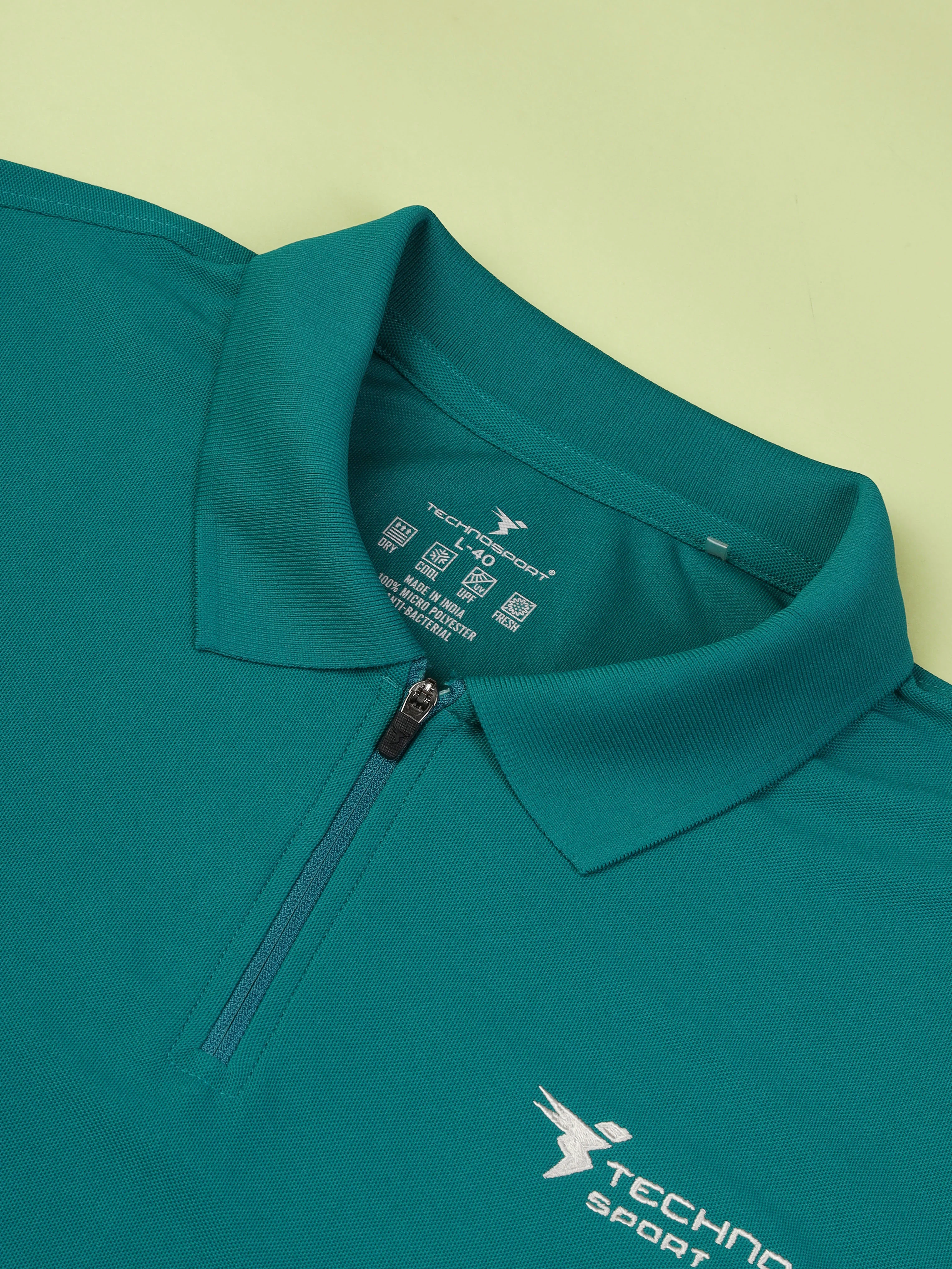 Men Solid Slim Fit Polo Sports T-shirt with MATPIQ - Image 8