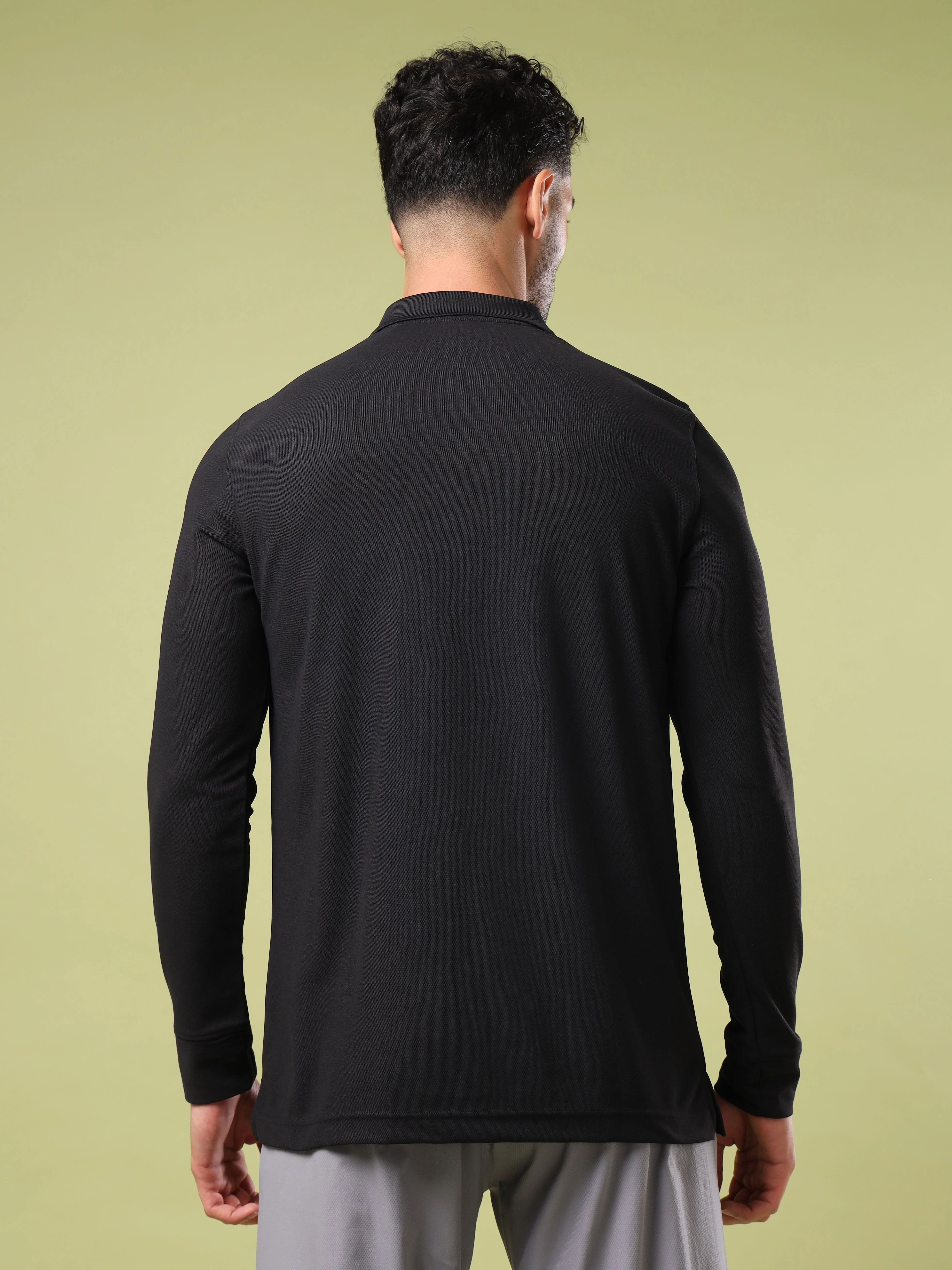 Men Solid Slim Fit Polo Sports T-shirt with MATPIQ - Image 3