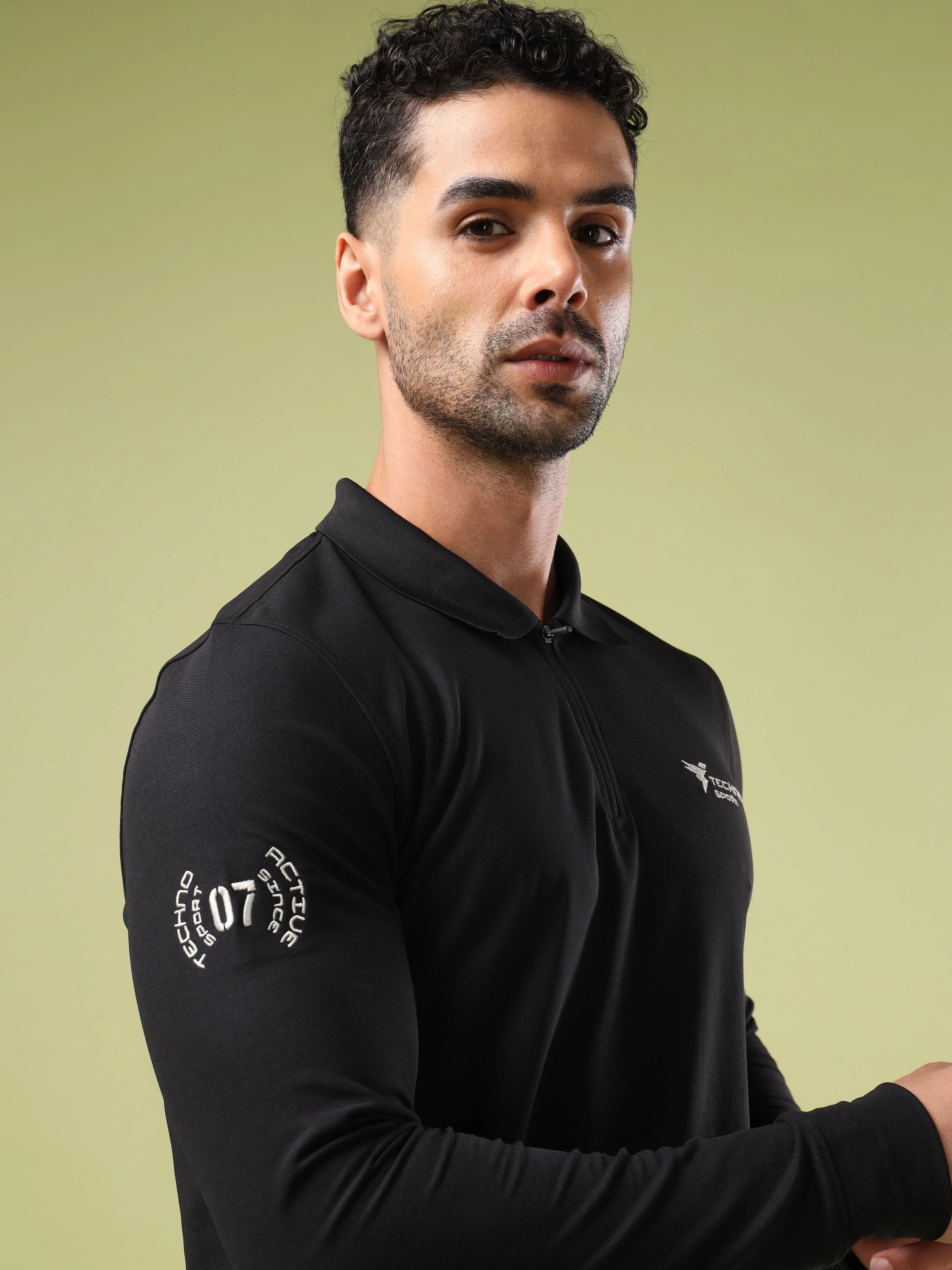 Men Solid Slim Fit Polo Sports T-shirt with MATPIQ - Image 6