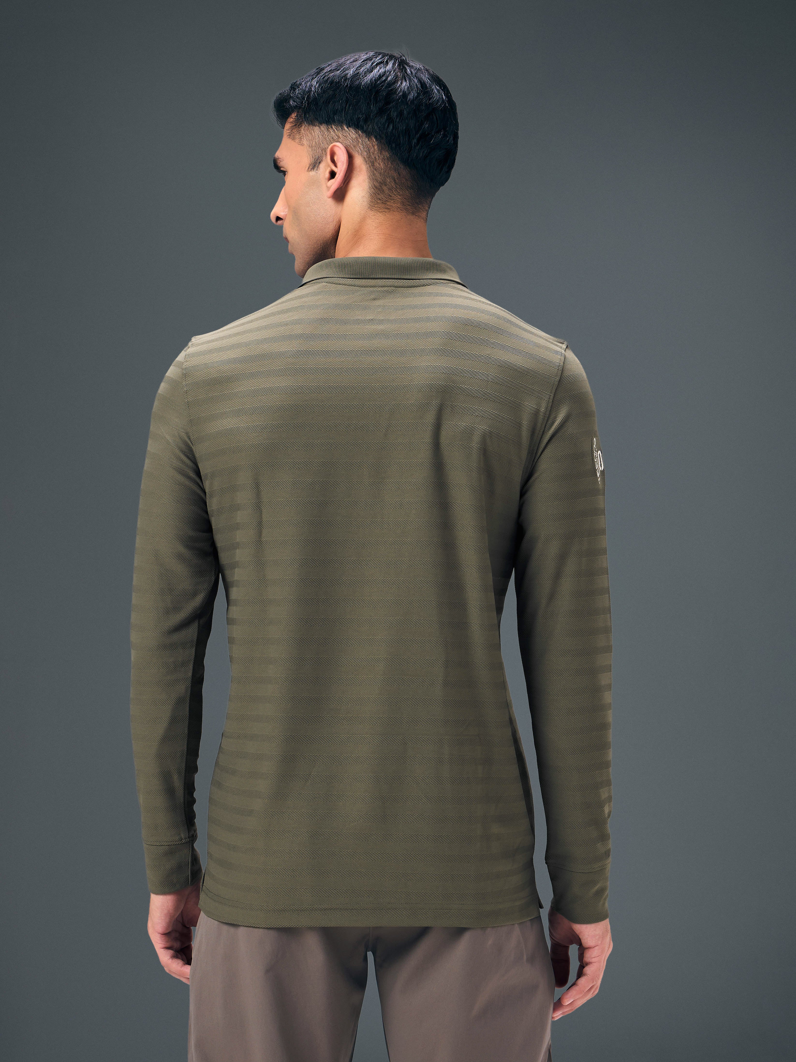 Men Solid Slim Fit Polo Sports T-shirt with MATPIQ - Image 3