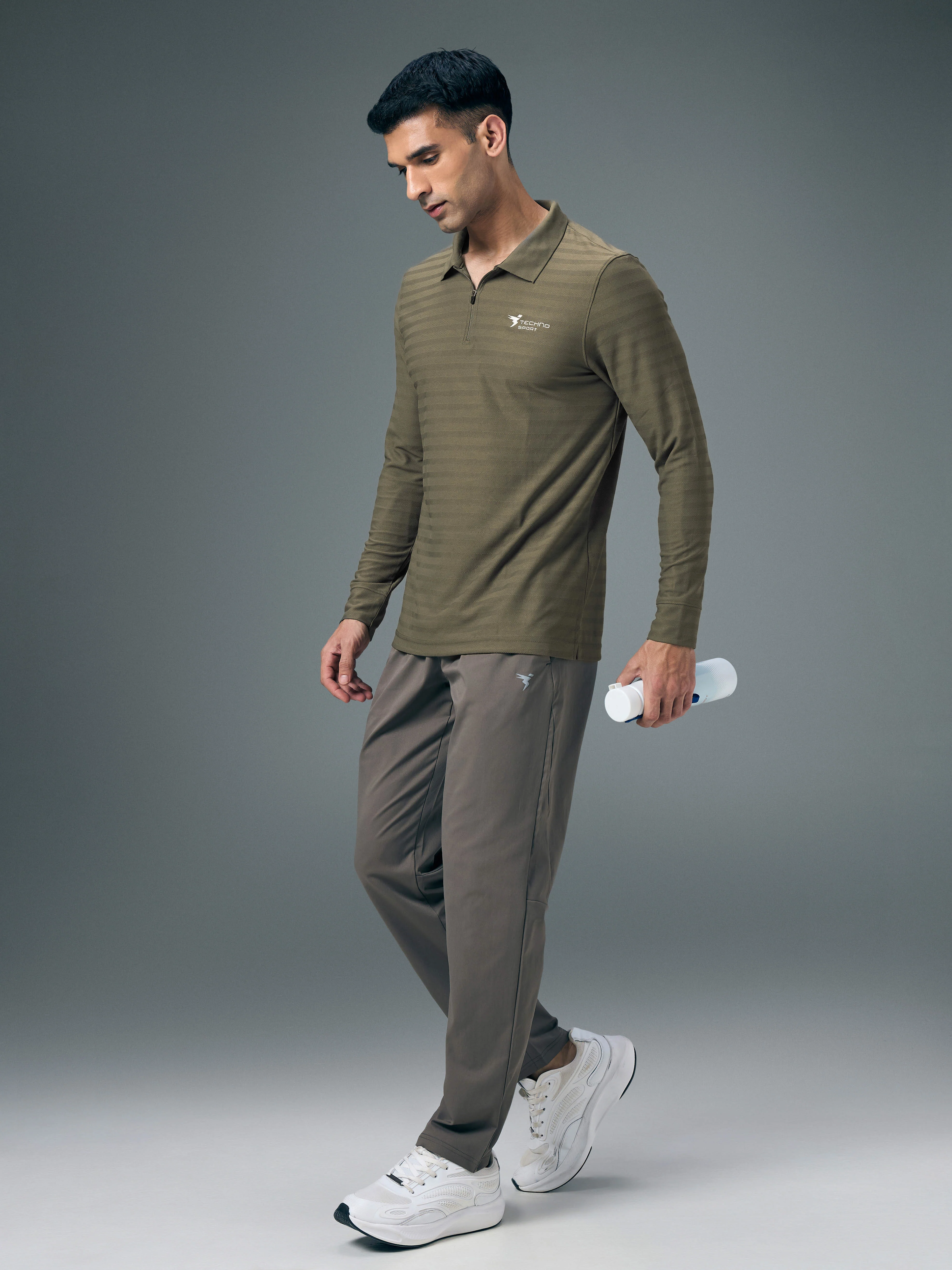 Men Solid Slim Fit Polo Sports T-shirt with MATPIQ - Image 5