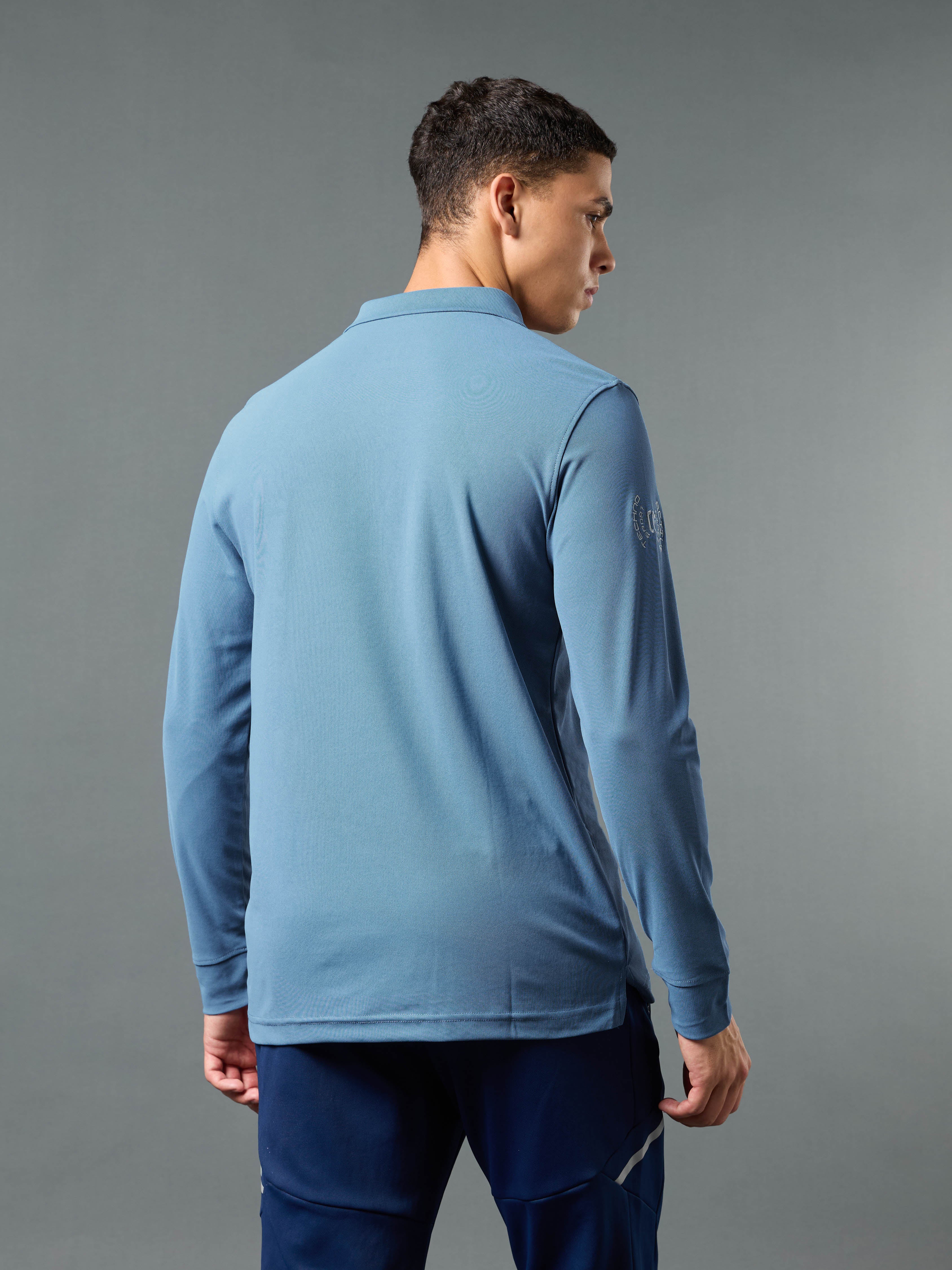 Men Solid Slim Fit Polo Sports T-shirt with MATPIQ - Image 3