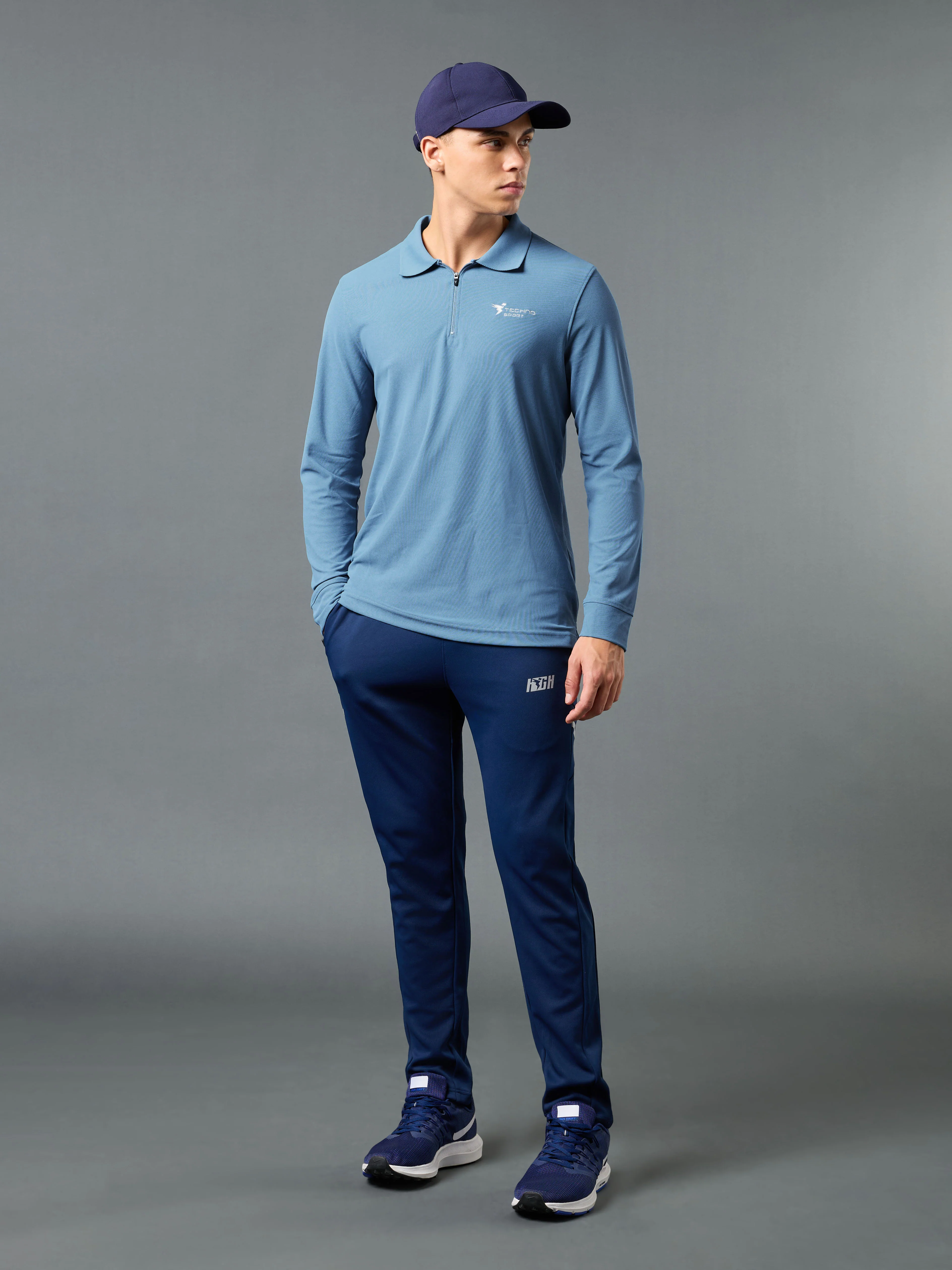 Men Solid Slim Fit Polo Sports T-shirt with MATPIQ - Image 5
