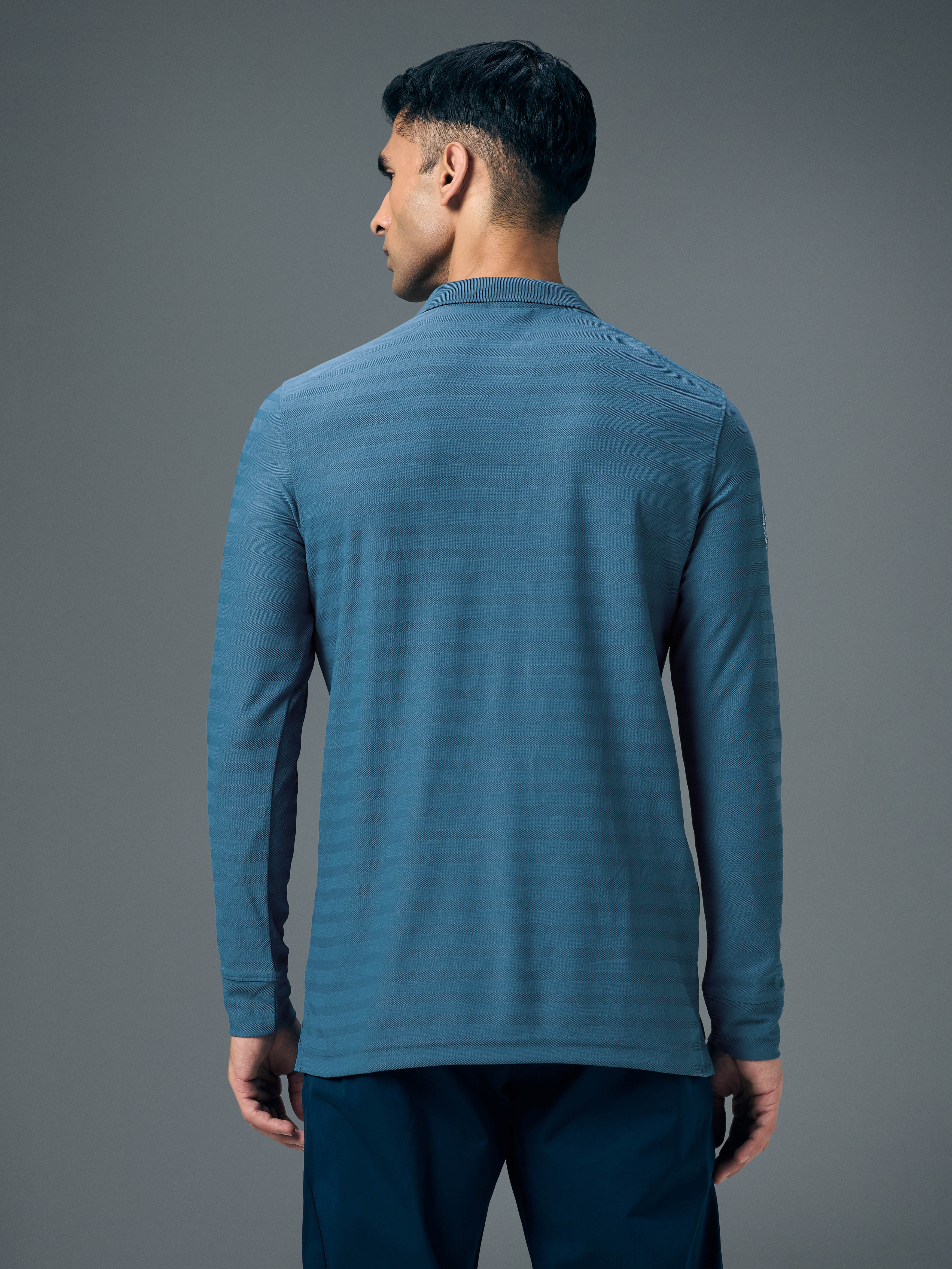 Men Solid Slim Fit Polo Sports T-shirt with MATPIQ - Image 3