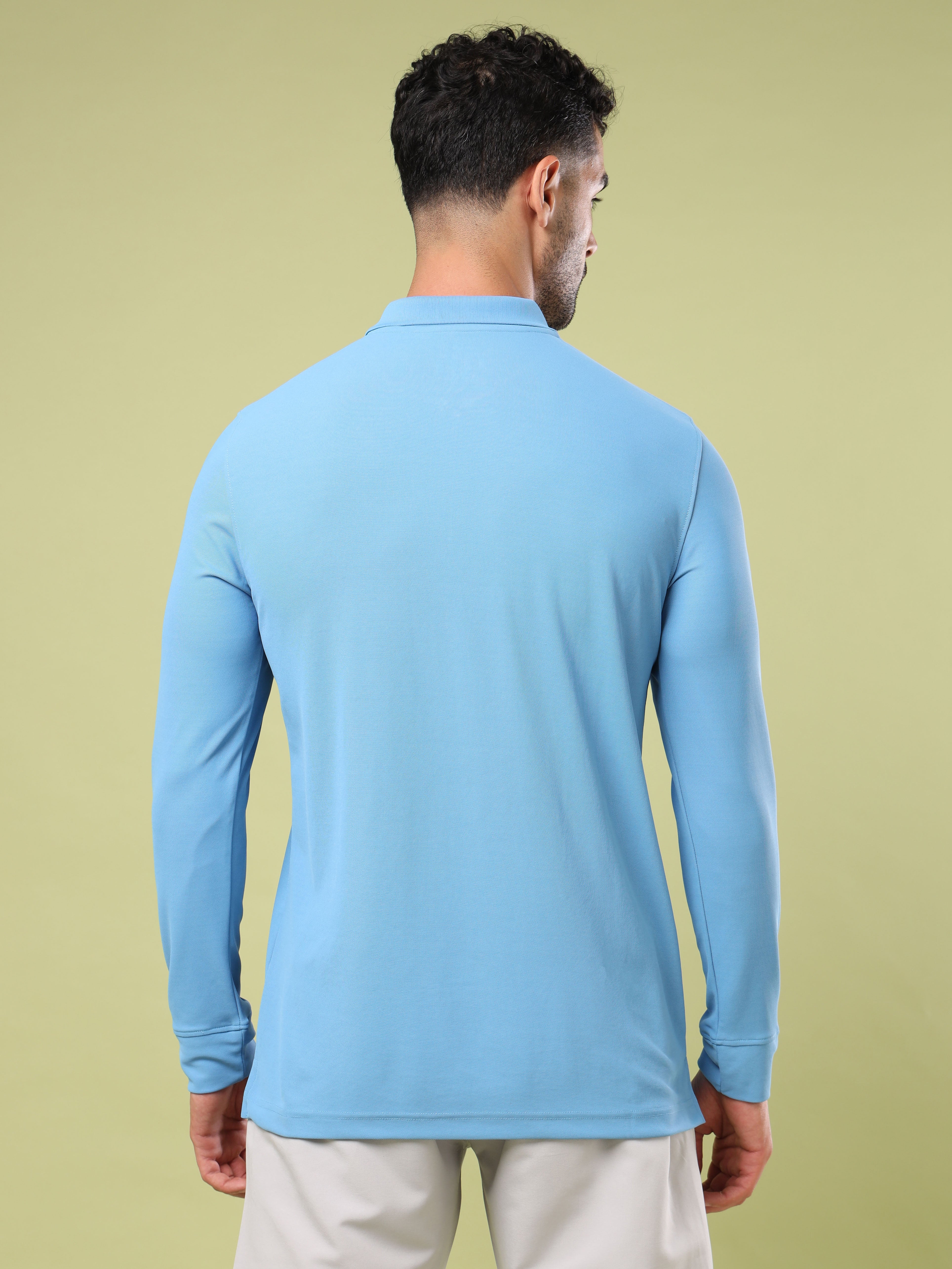 Men Solid Slim Fit Polo Sports T-shirt with MATPIQ - Image 3