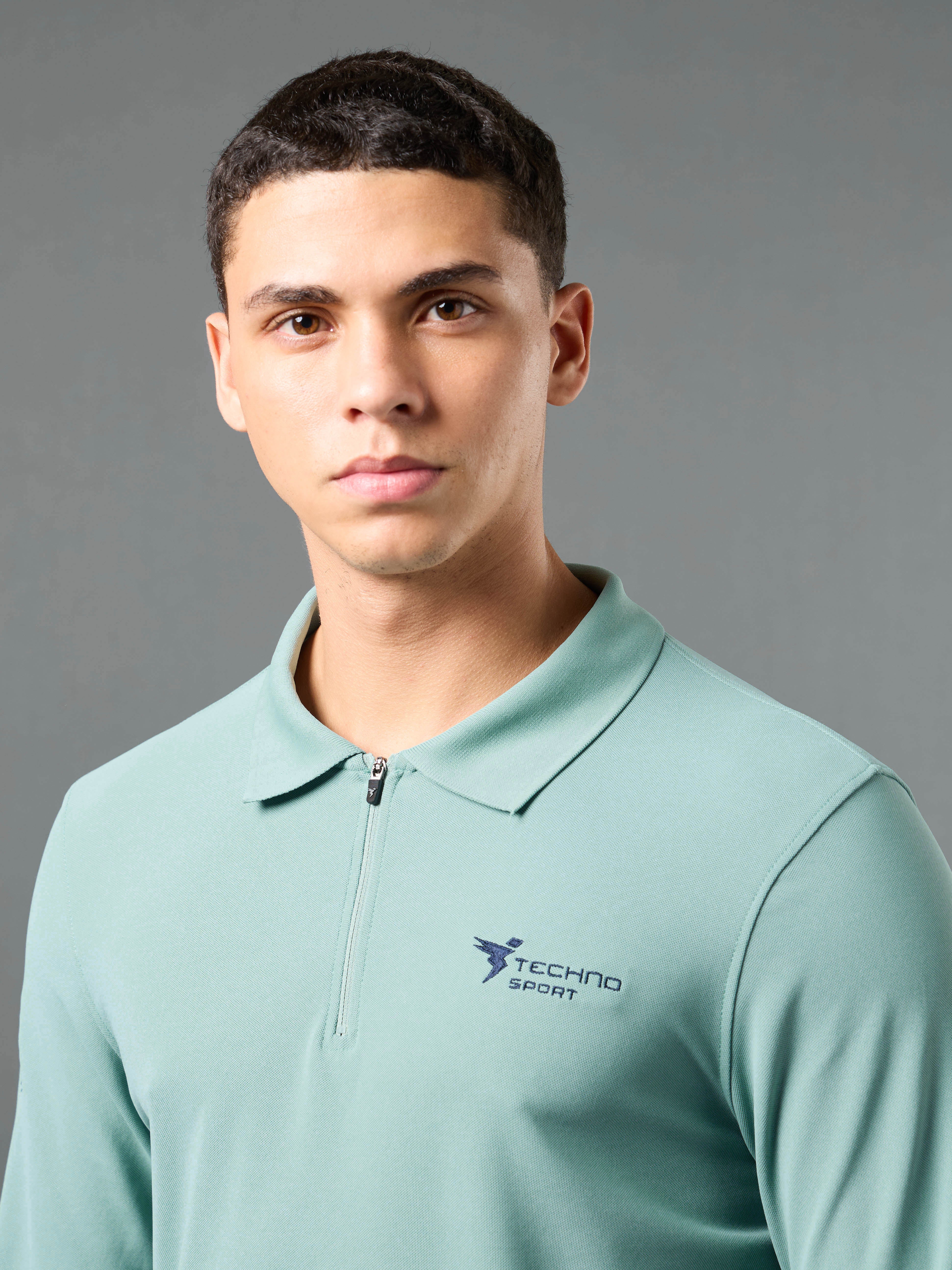 Men Solid Slim Fit Polo Sports T-shirt with MATPIQ - Image 6