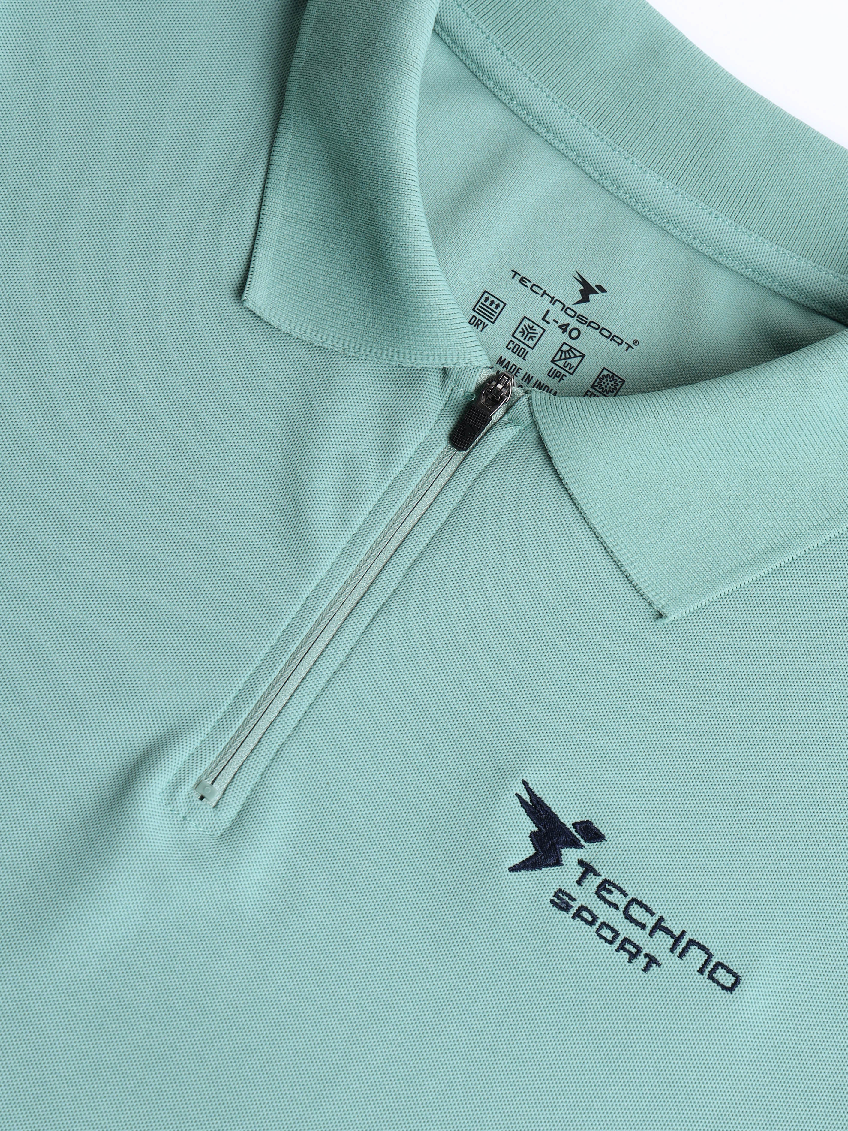 Men Solid Slim Fit Polo Sports T-shirt with MATPIQ - Image 7