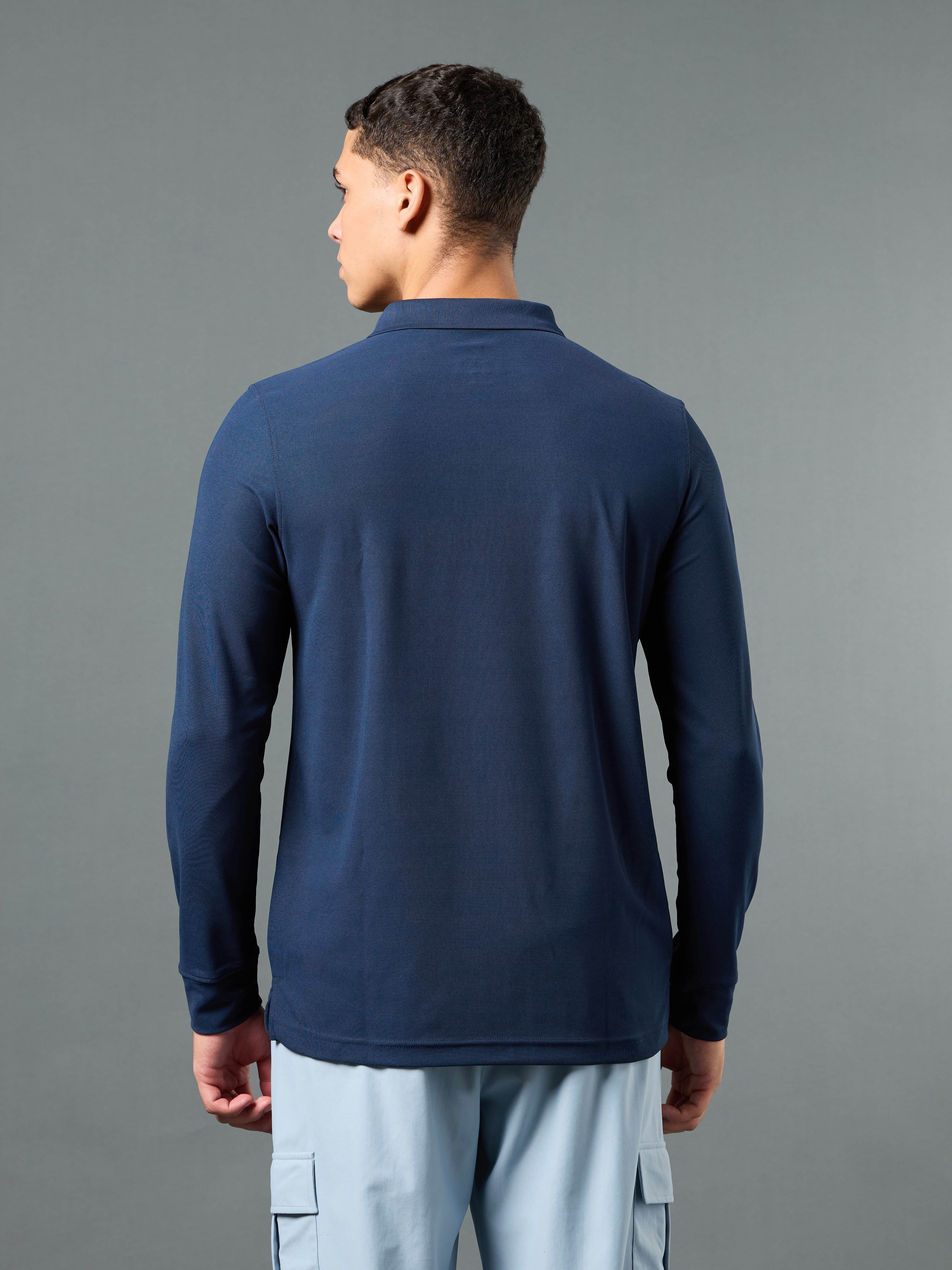 Men Solid Slim Fit Polo Sports T-shirt with MATPIQ - Image 3