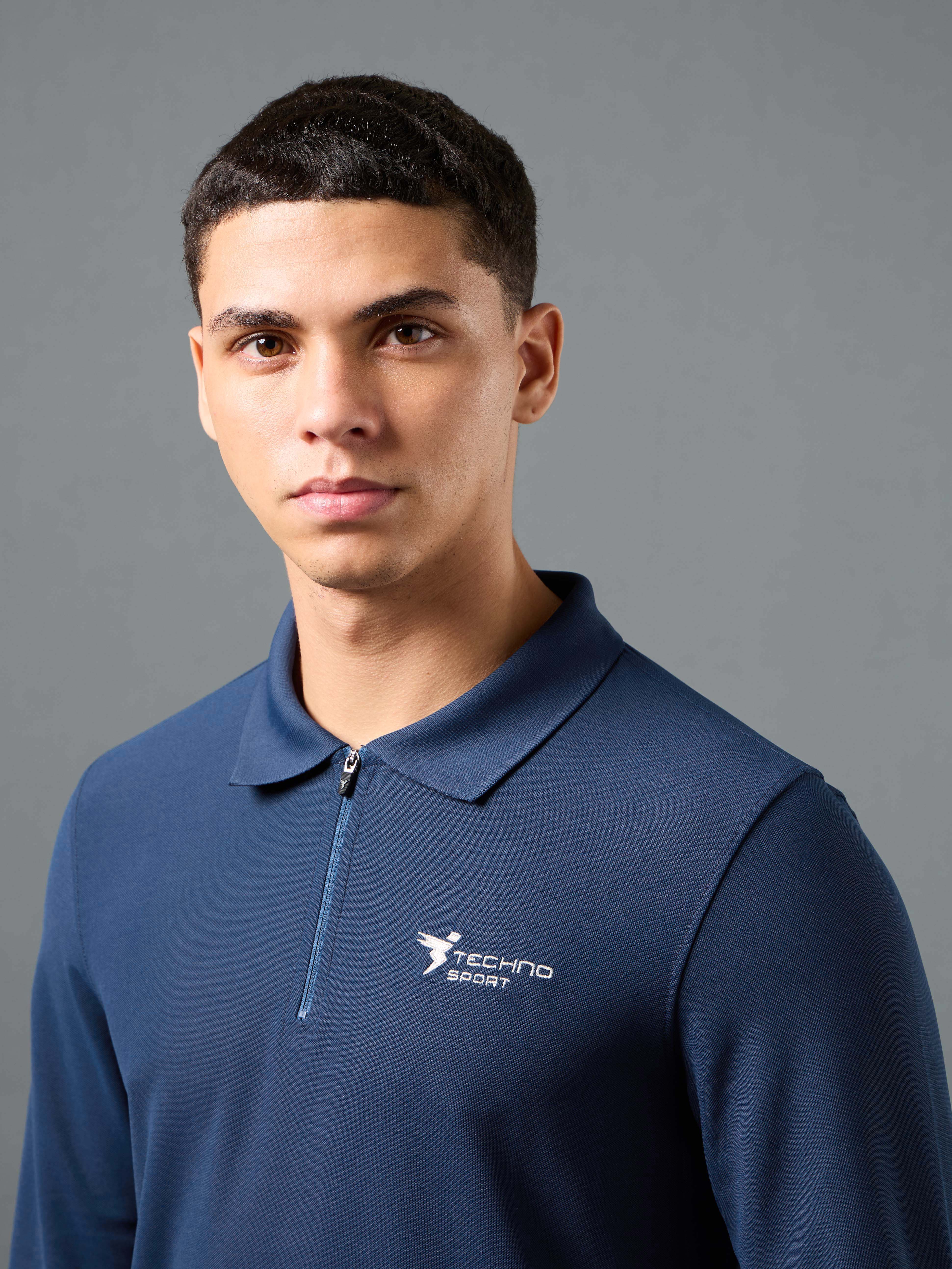 Men Solid Slim Fit Polo Sports T-shirt with MATPIQ - Image 6