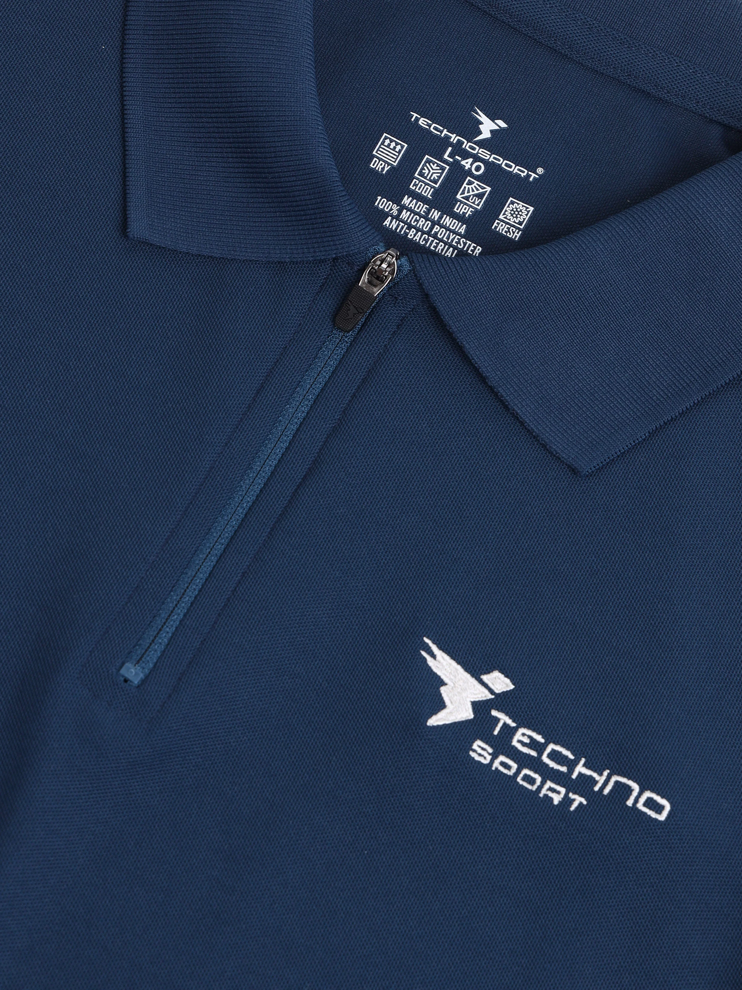 Men Solid Slim Fit Polo Sports T-shirt with MATPIQ - Image 7