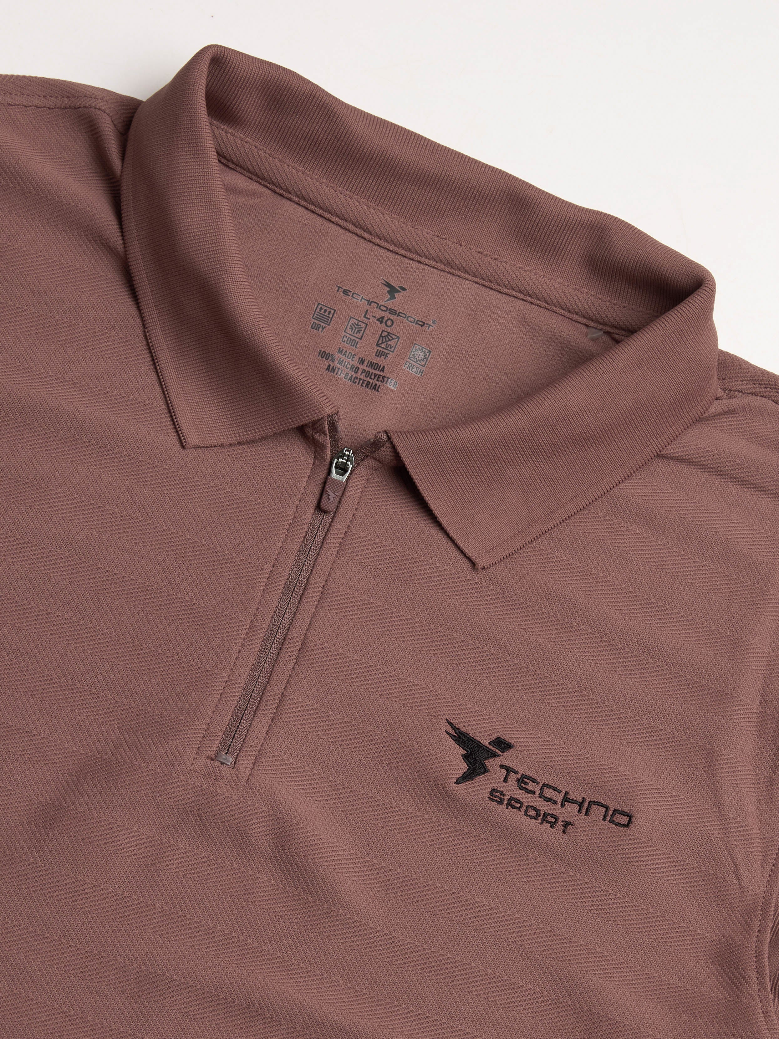 Men Solid Slim Fit Polo Sports T-shirt with MATPIQ - Image 5