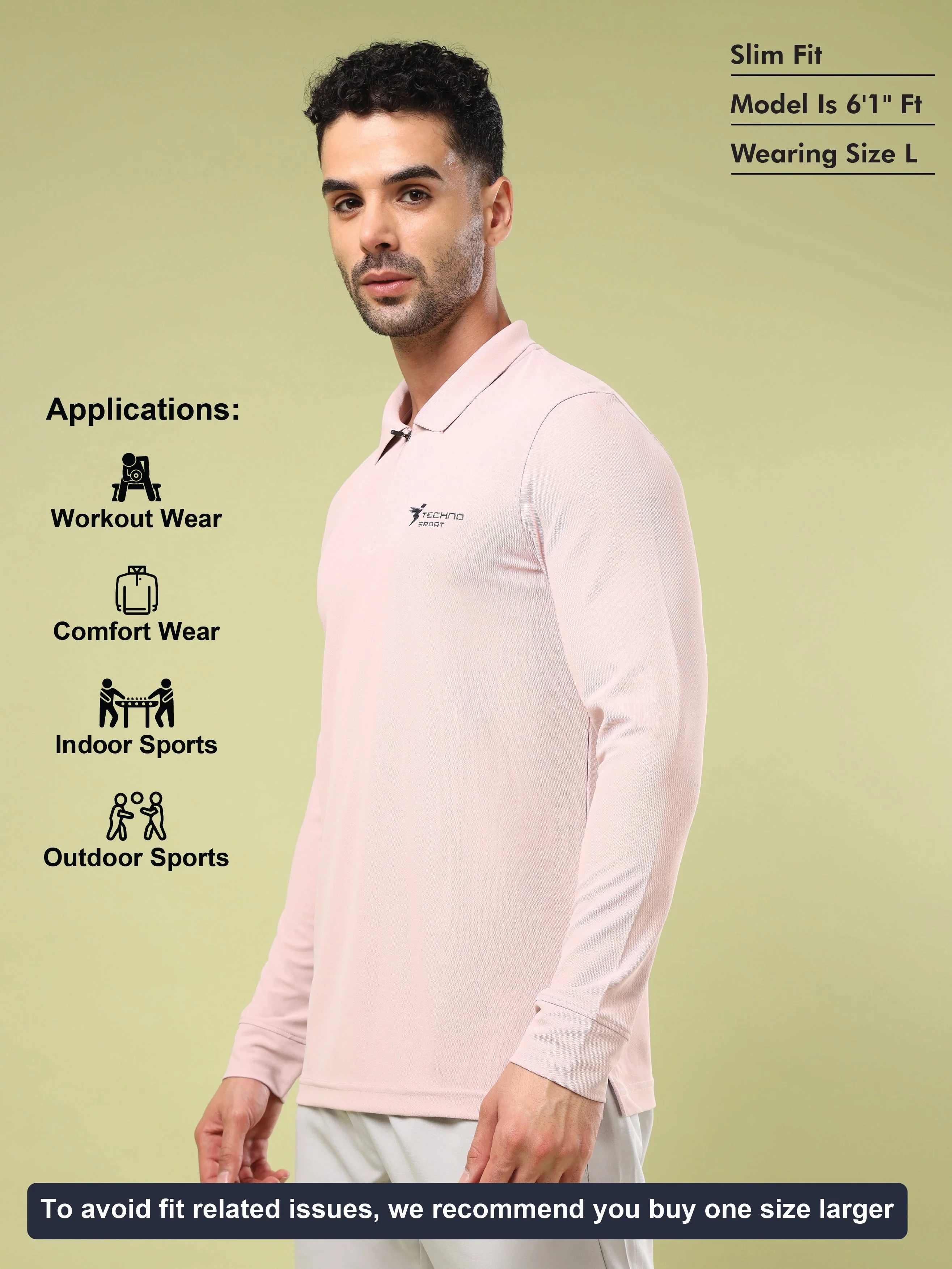Men Solid Slim Fit Polo Sports T-shirt with MATPIQ - Image 4