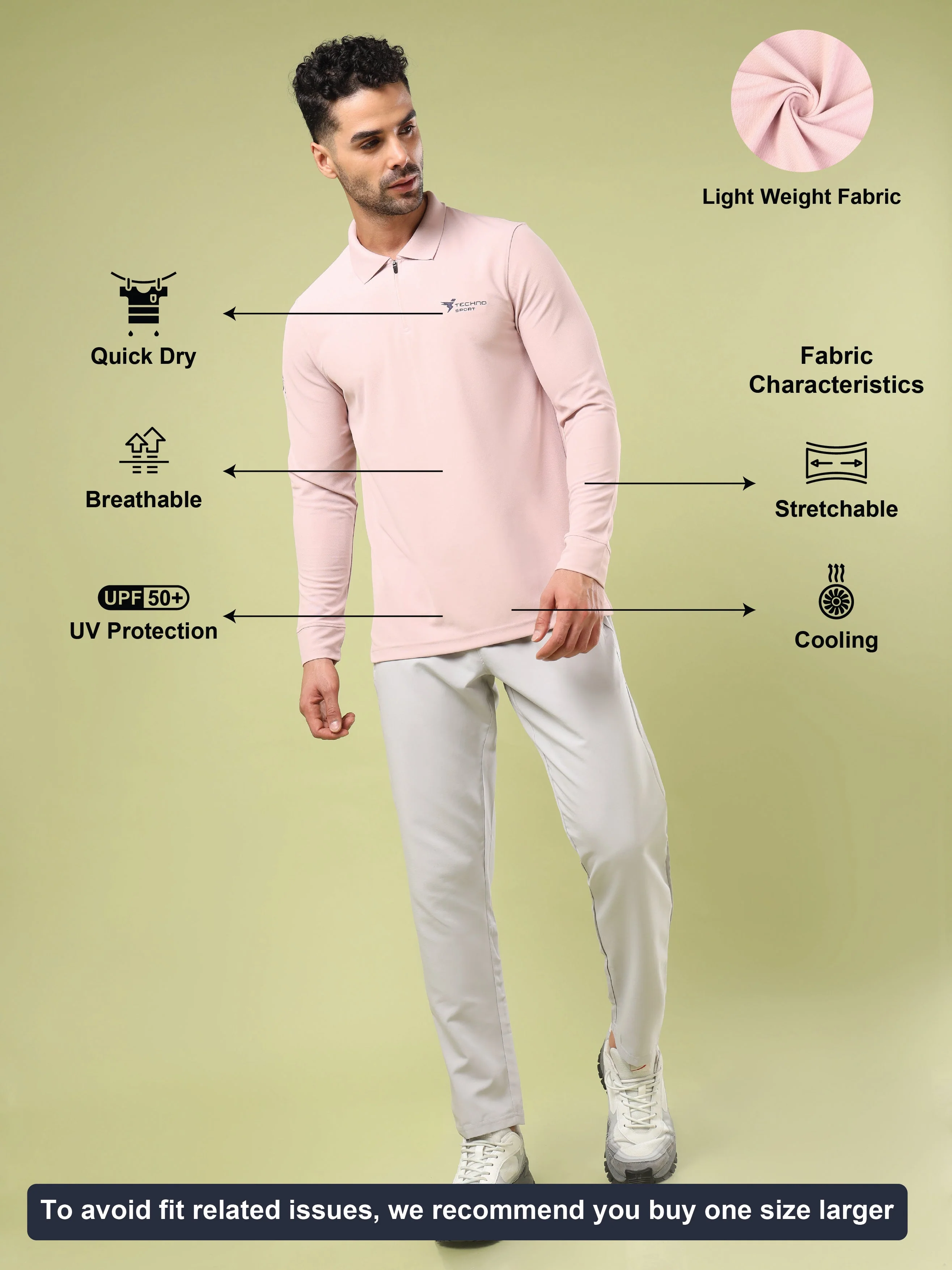 Men Solid Slim Fit Polo Sports T-shirt with MATPIQ - Image 5