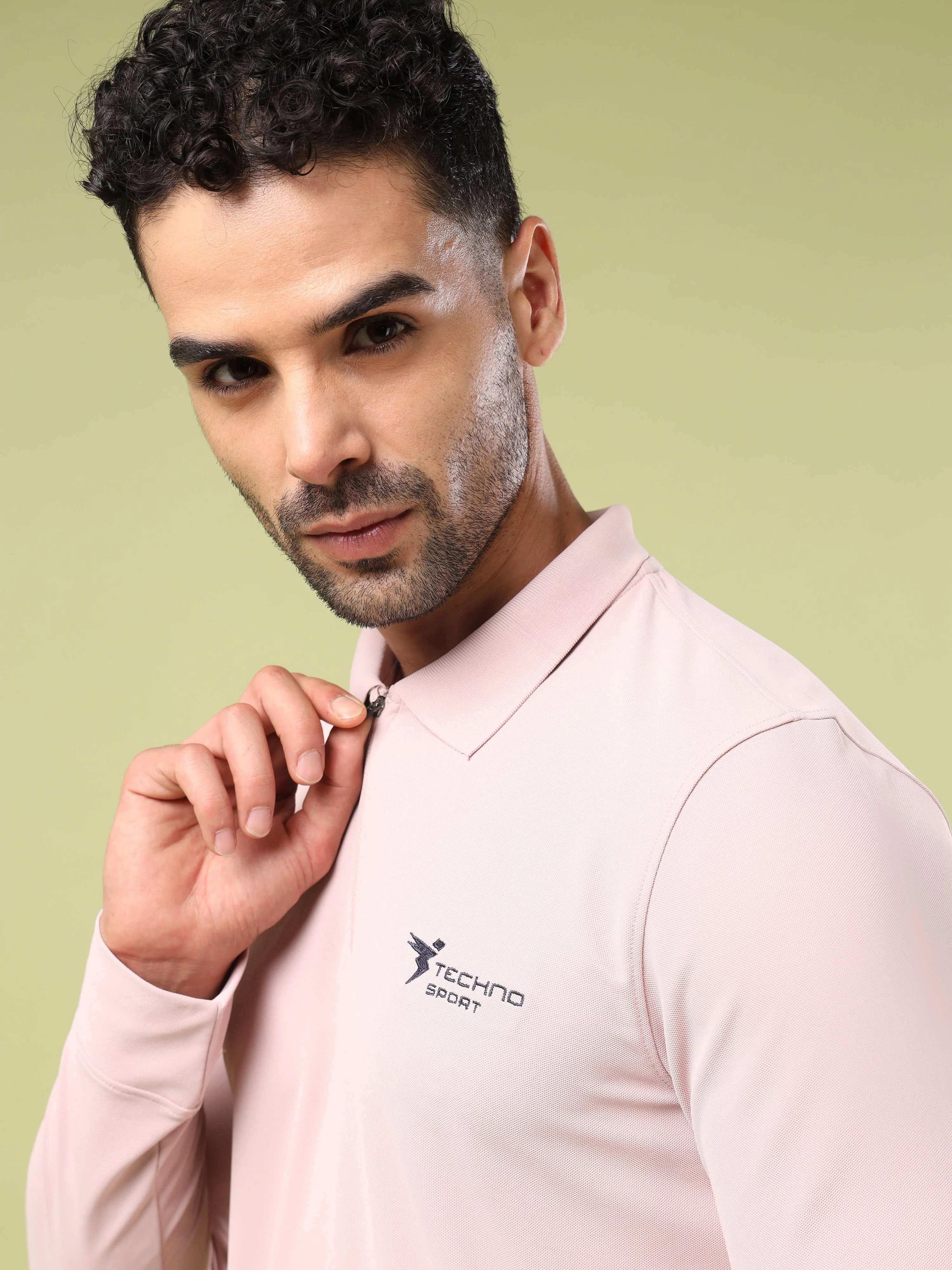 Men Solid Slim Fit Polo Sports T-shirt with MATPIQ - Image 6
