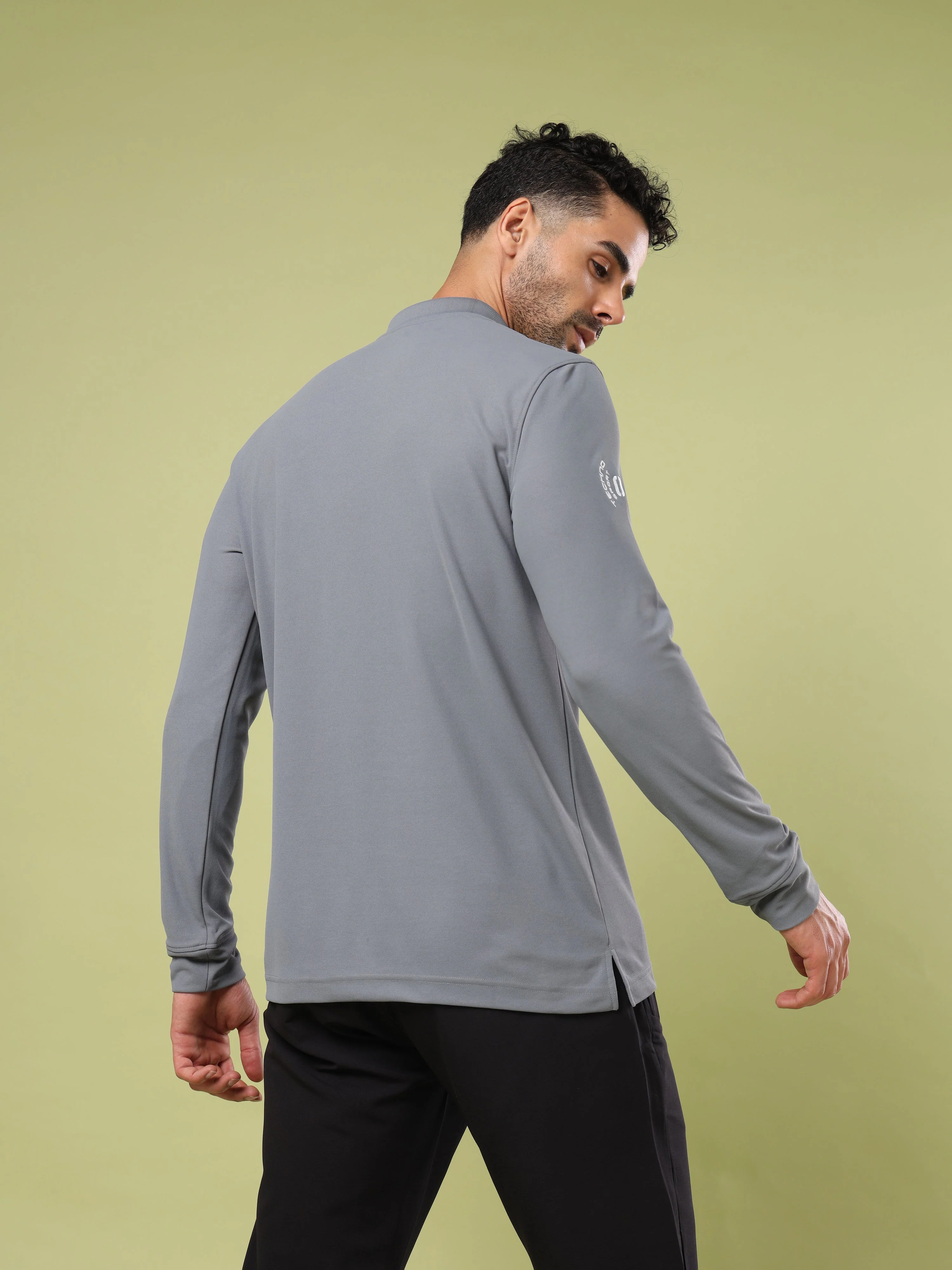 Men Solid Slim Fit Polo Sports T-shirt with MATPIQ - Image 3