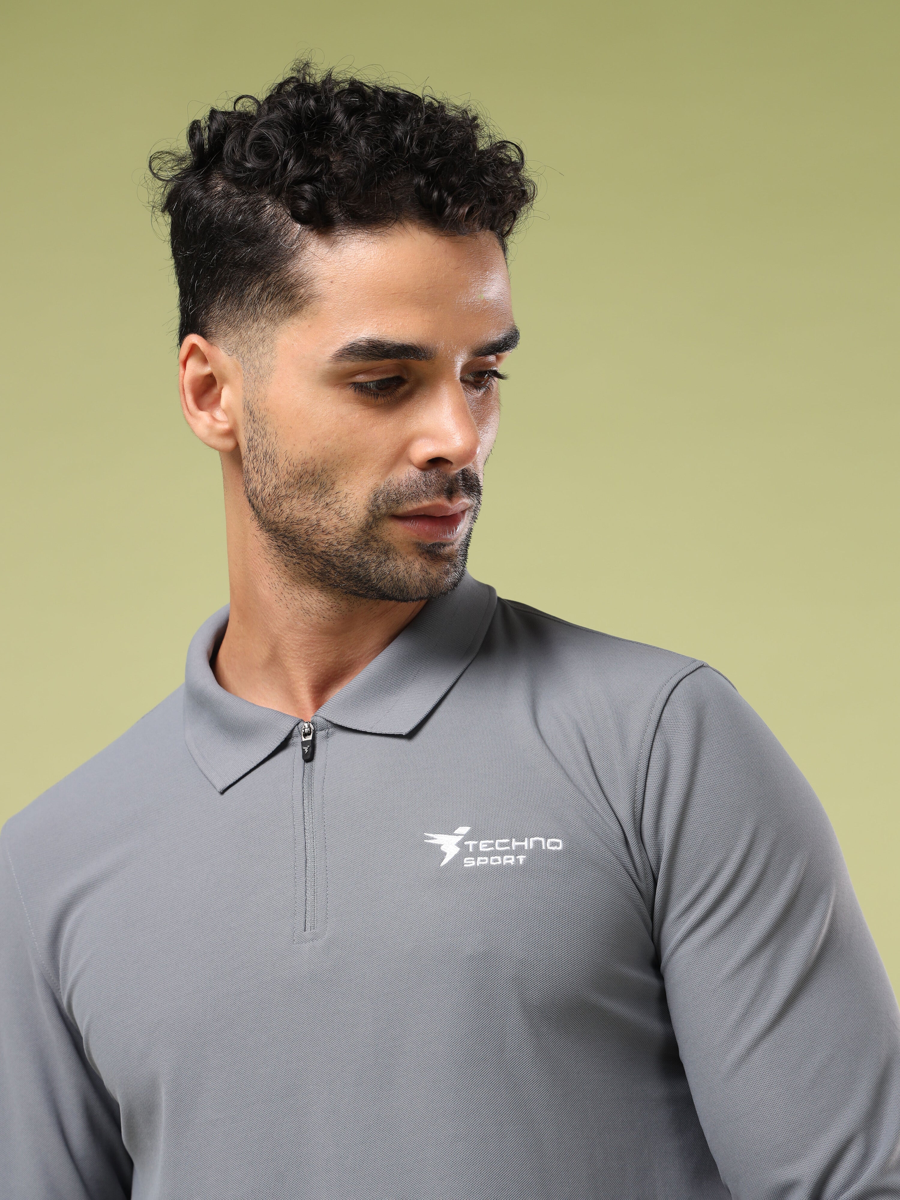 Men Solid Slim Fit Polo Sports T-shirt with MATPIQ - Image 6