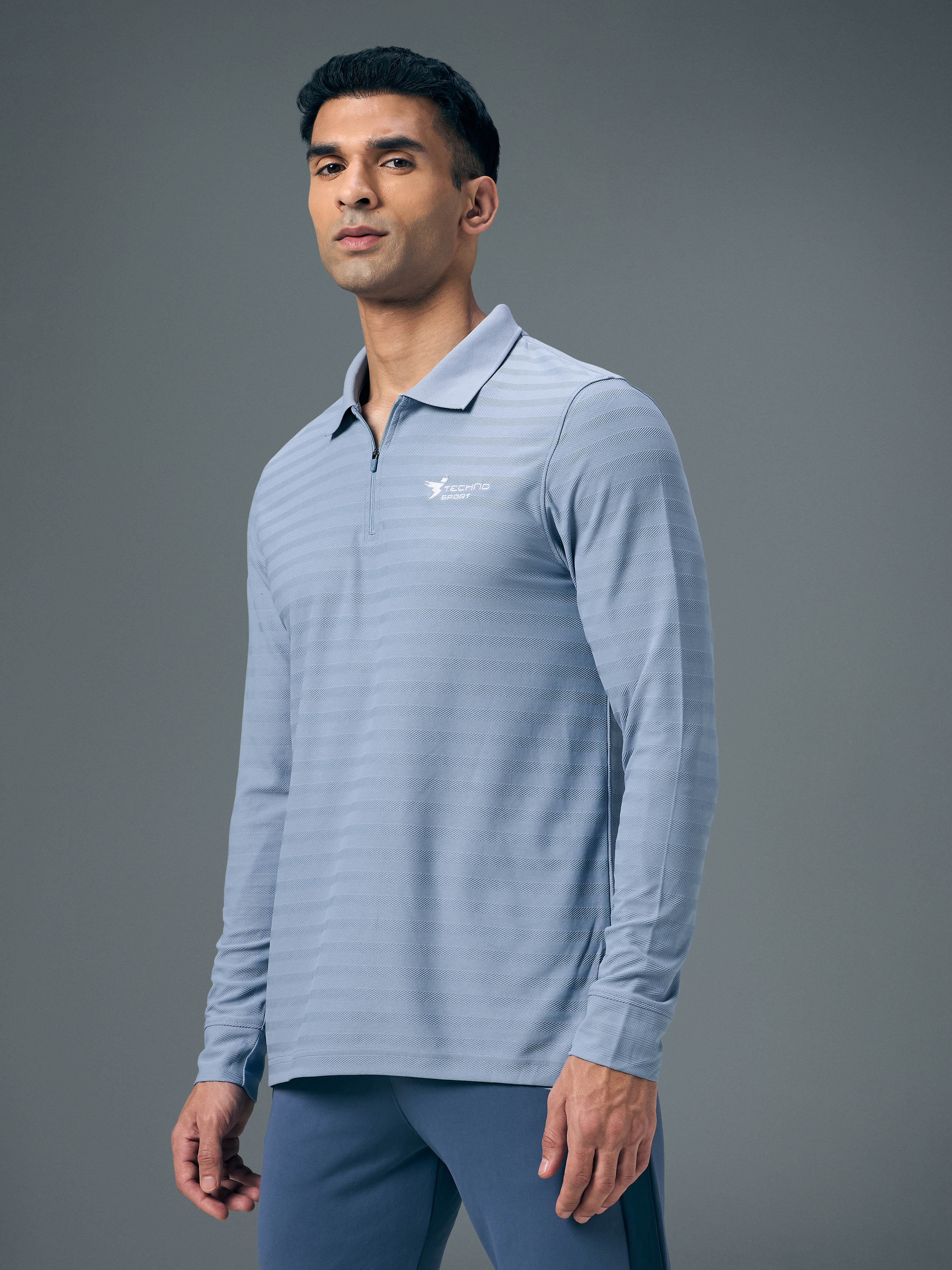 Men Solid Slim Fit Polo Sports T-shirt with MATPIQ - Image 4