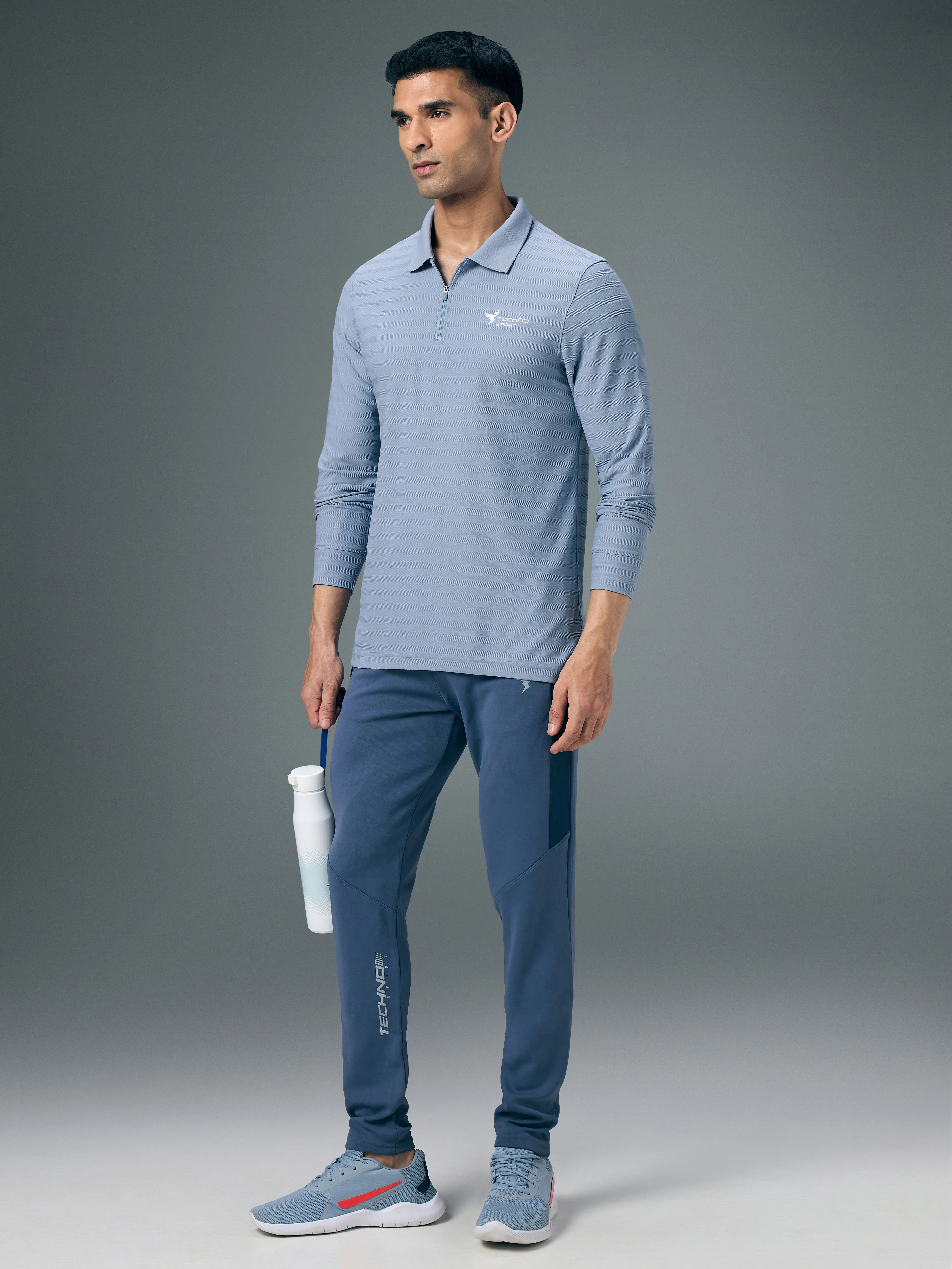 Men Solid Slim Fit Polo Sports T-shirt with MATPIQ - Image 5