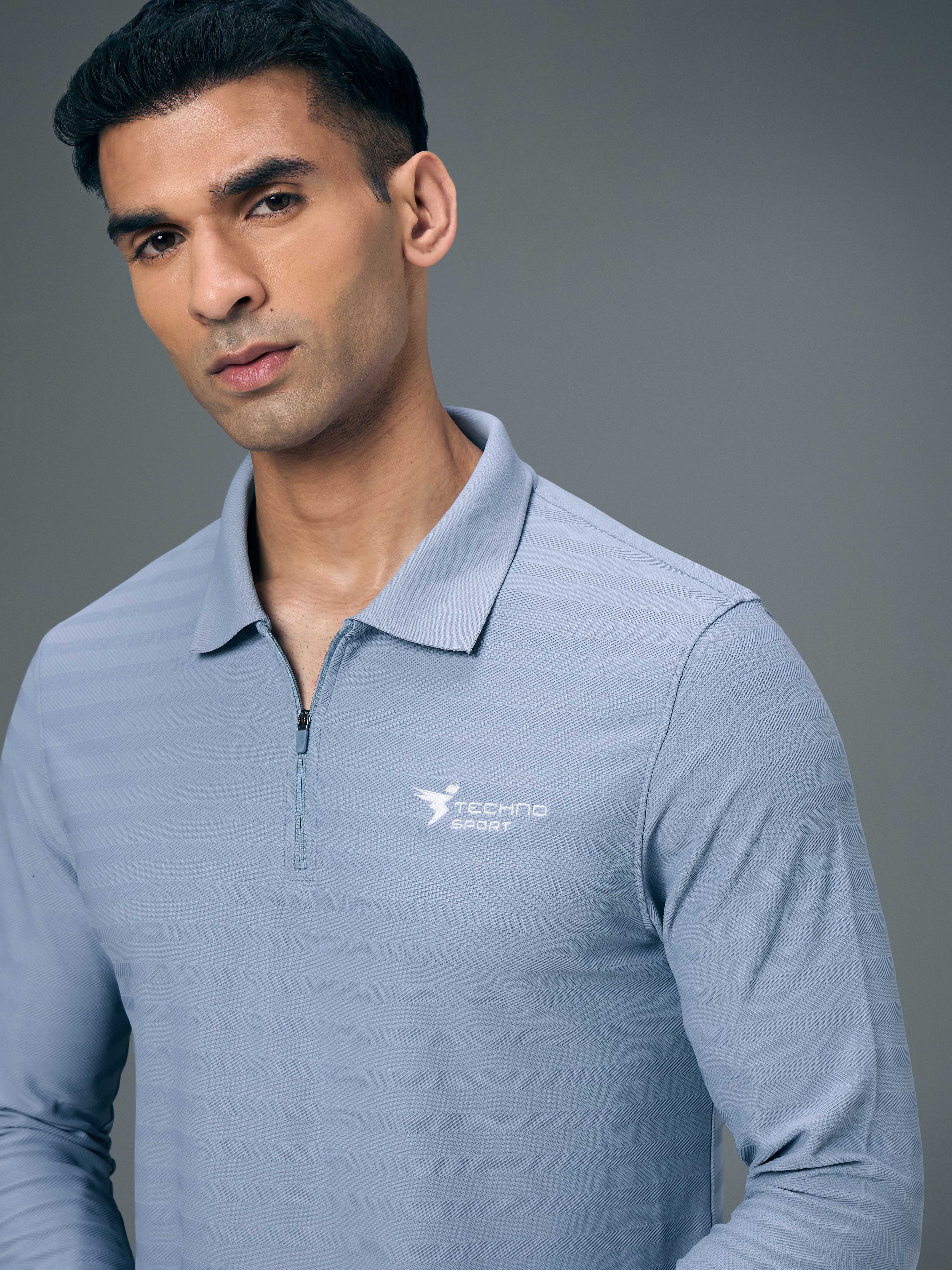 Men Solid Slim Fit Polo Sports T-shirt with MATPIQ - Image 6