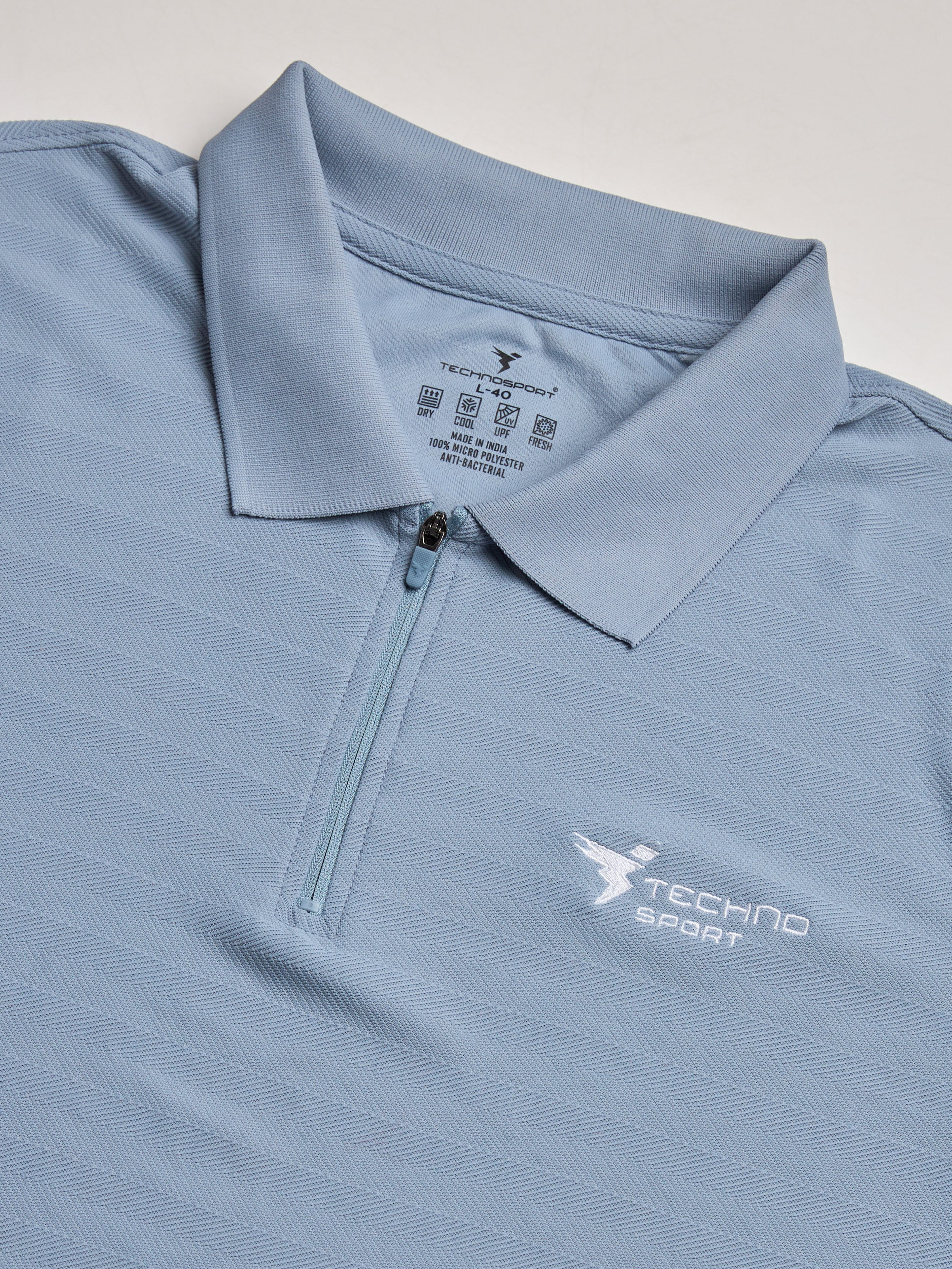 Men Solid Slim Fit Polo Sports T-shirt with MATPIQ - Image 8