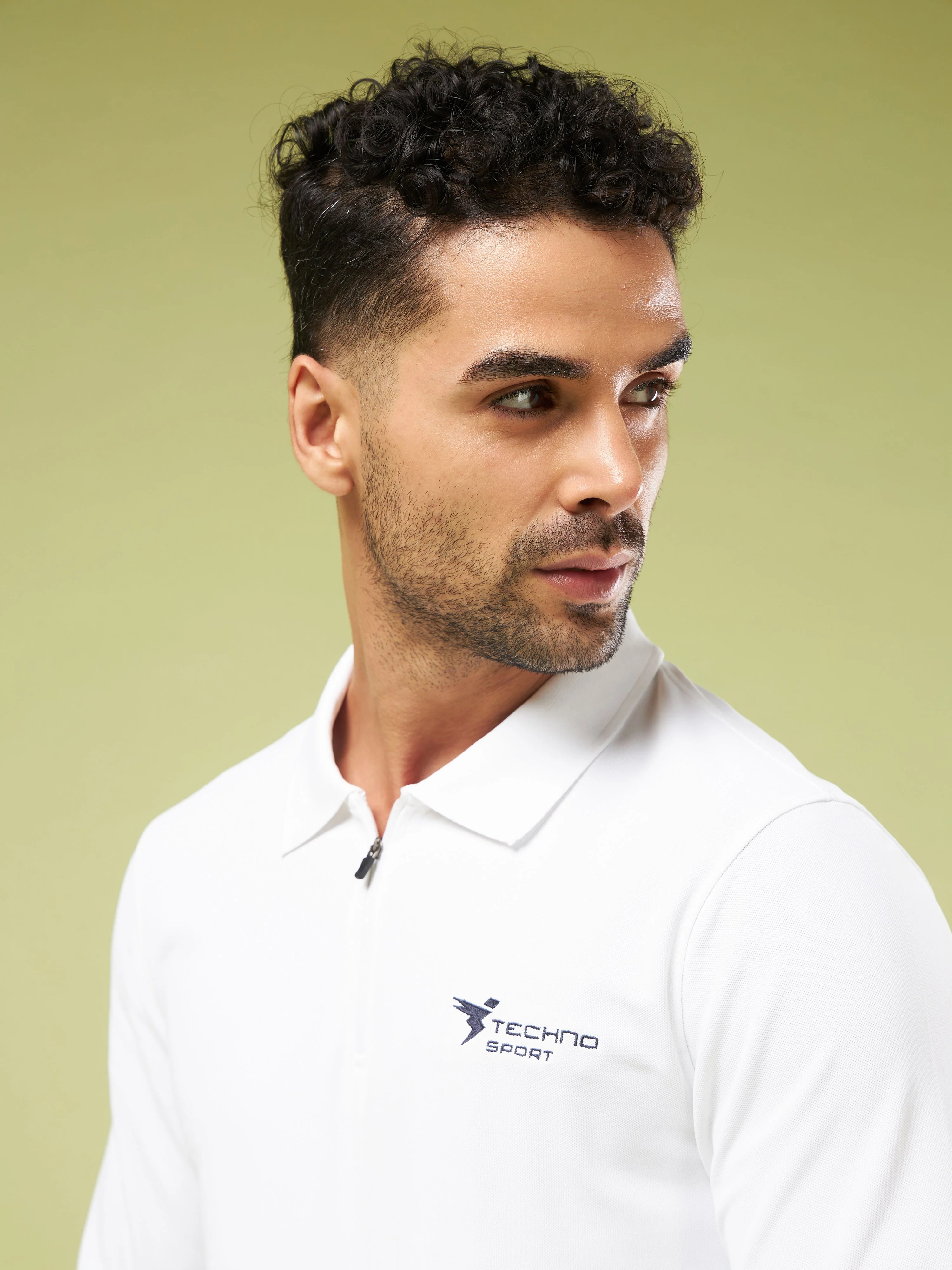Men Solid Slim Fit Polo Sports T-shirt with MATPIQ - Image 7