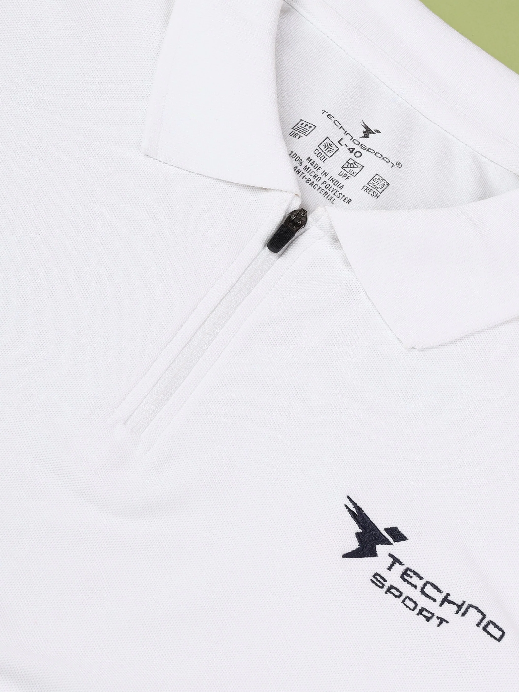 Men Solid Slim Fit Polo Sports T-shirt with MATPIQ - Image 8