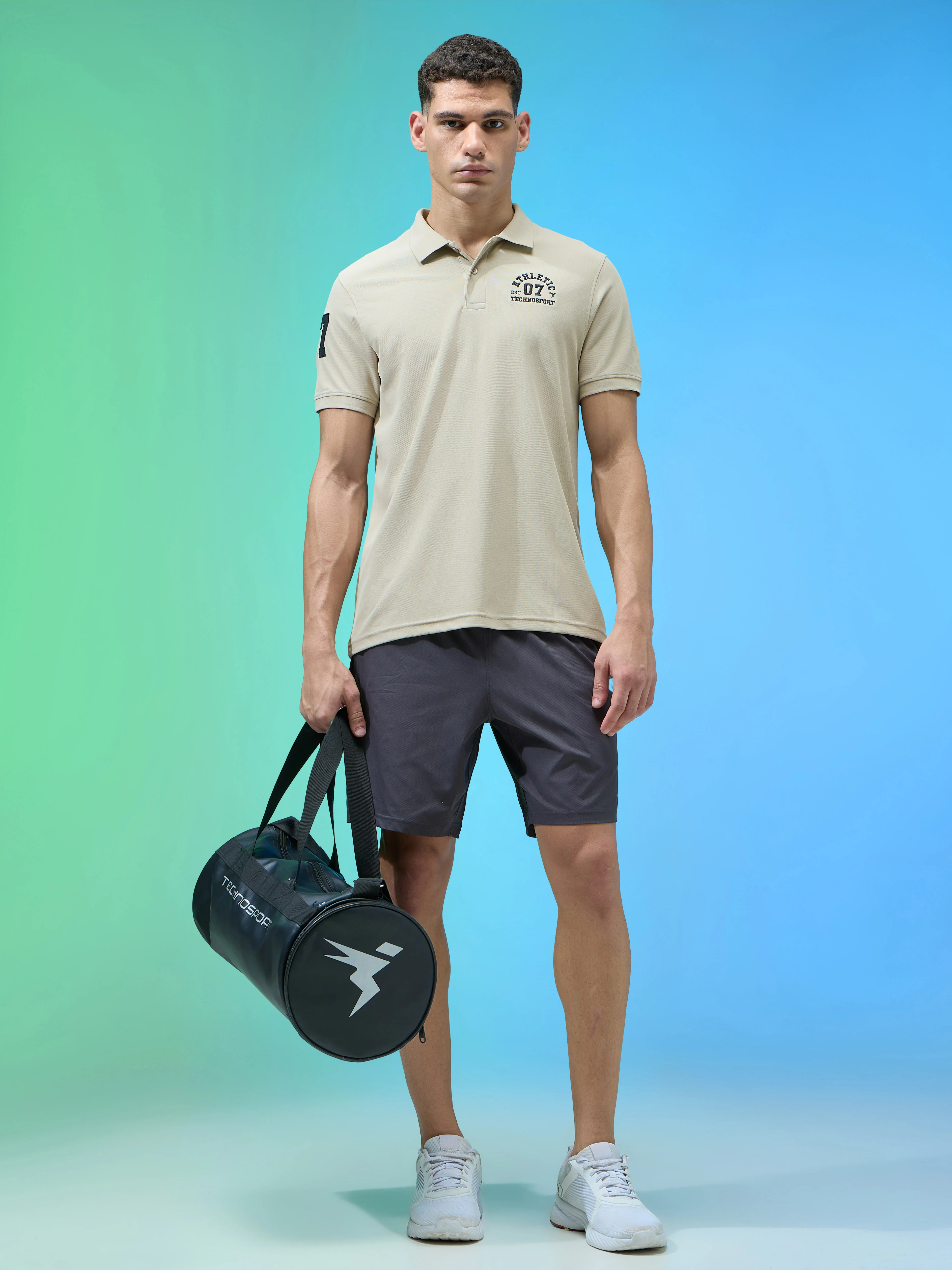 Men Solid Slim Fit Polo Sports T-shirt with MATPIQ - Image 5