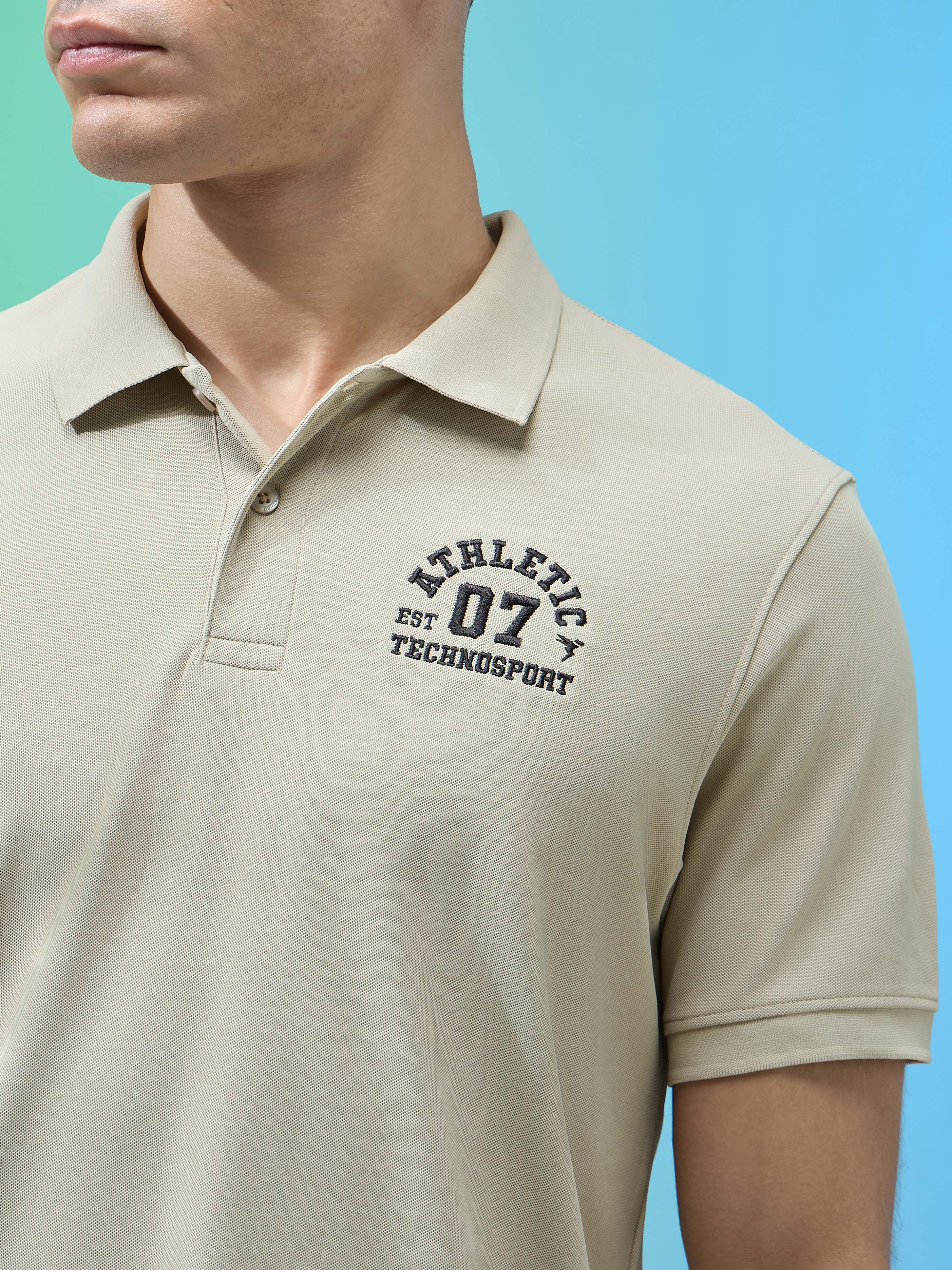 Men Solid Slim Fit Polo Sports T-shirt with MATPIQ - Image 6
