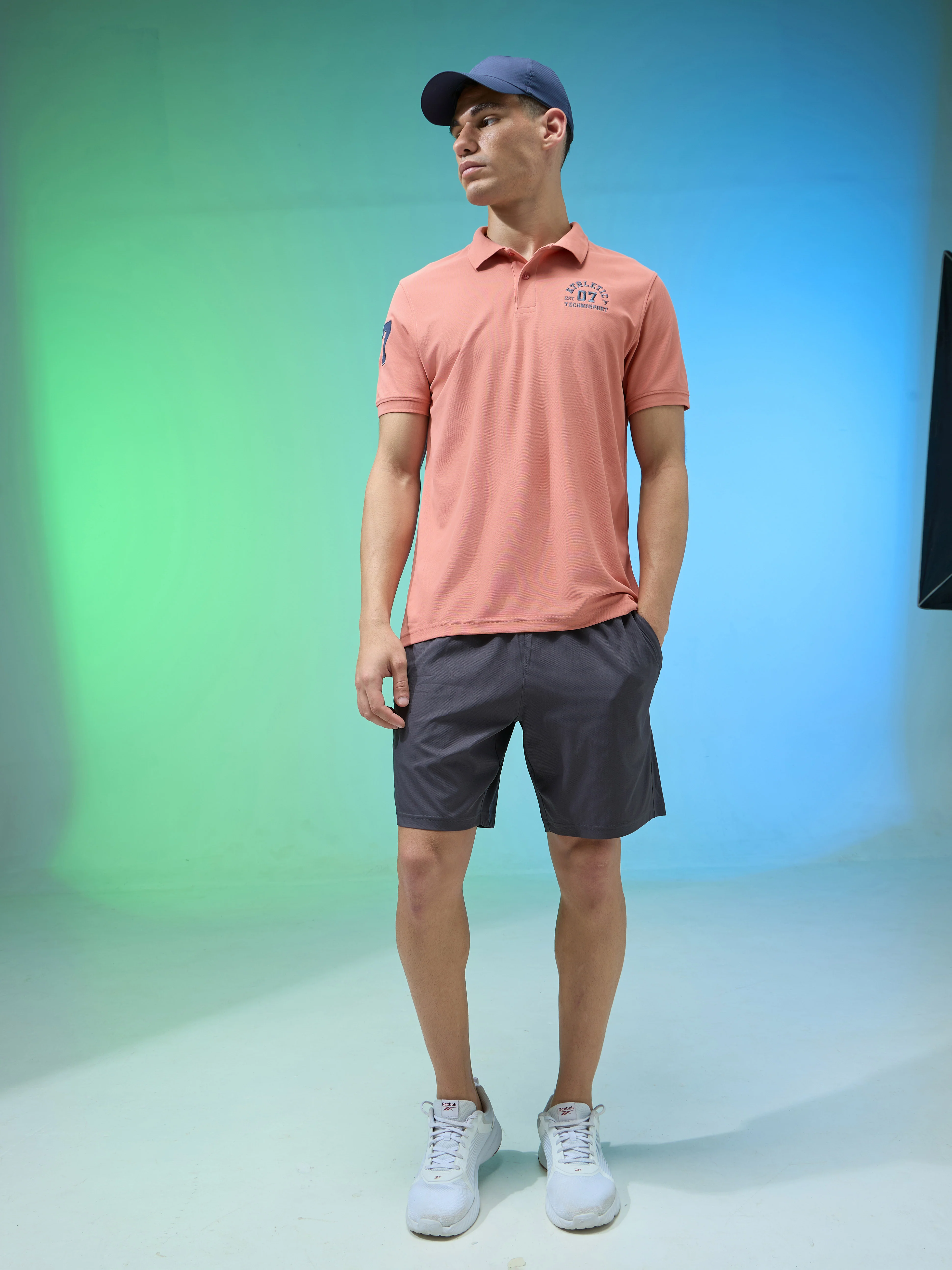 Men Solid Slim Fit Polo Sports T-shirt with MATPIQ - Image 5