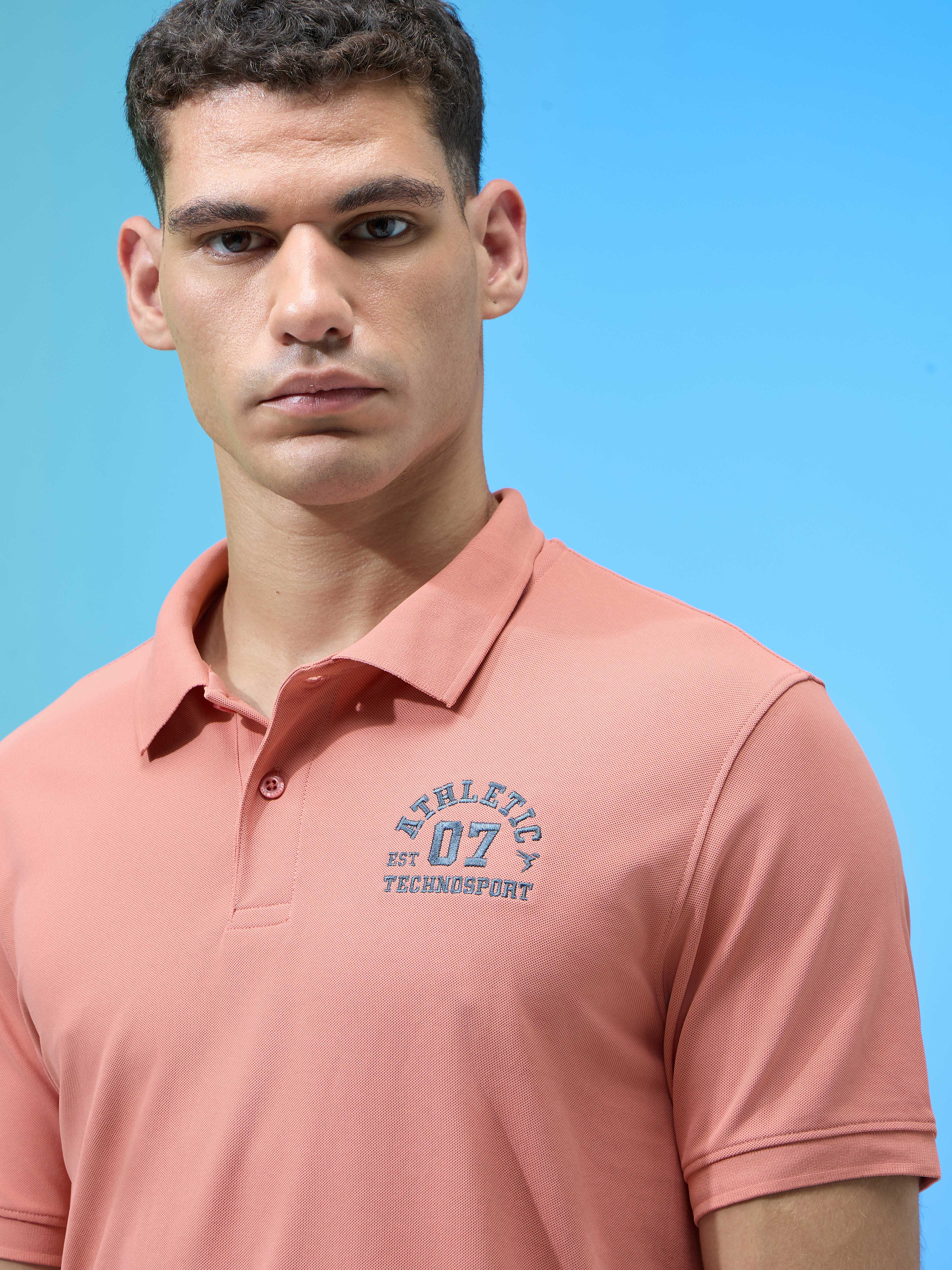 Men Solid Slim Fit Polo Sports T-shirt with MATPIQ - Image 6