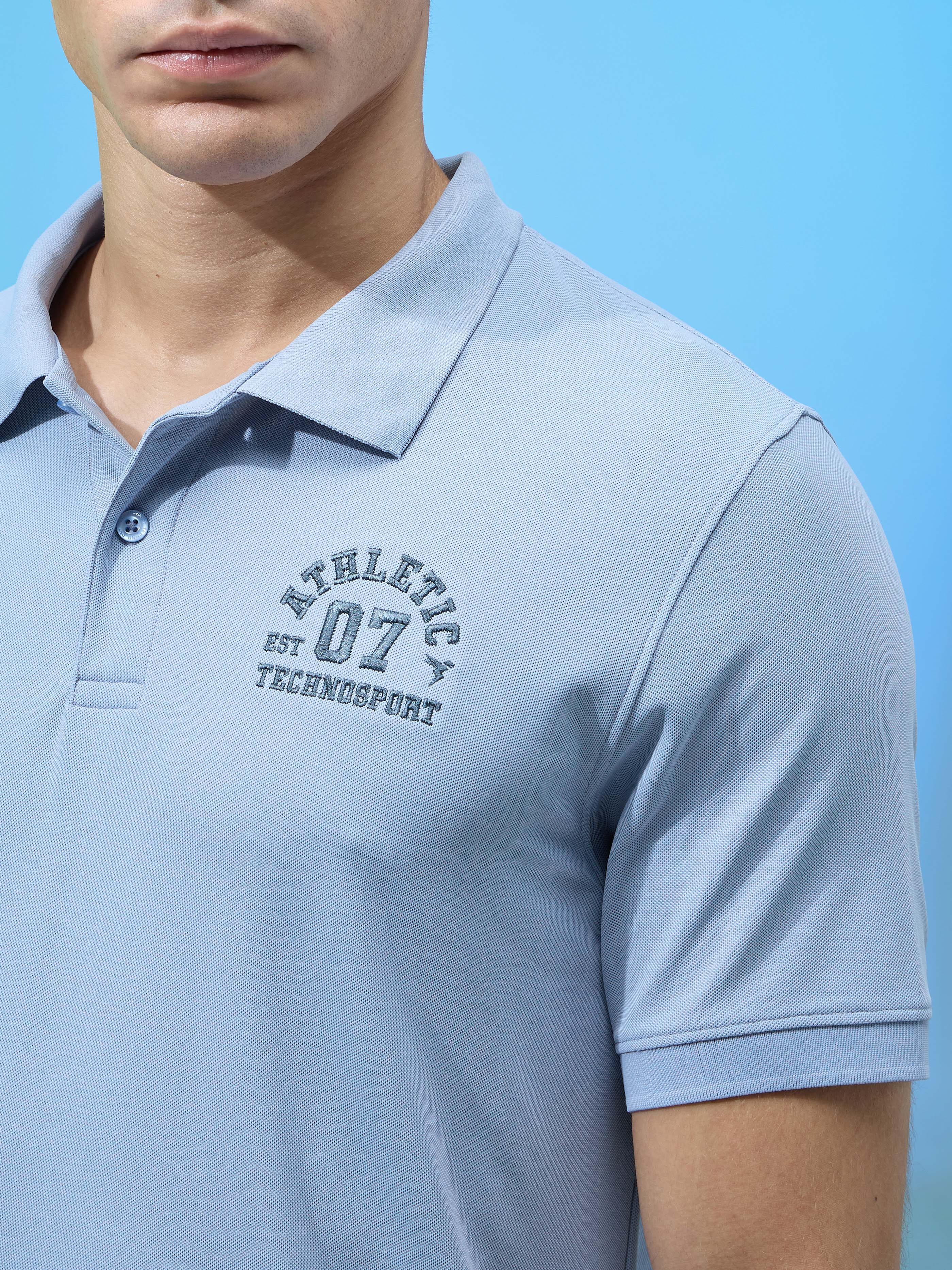 Men Solid Slim Fit Polo Sports T-shirt with MATPIQ - Image 6