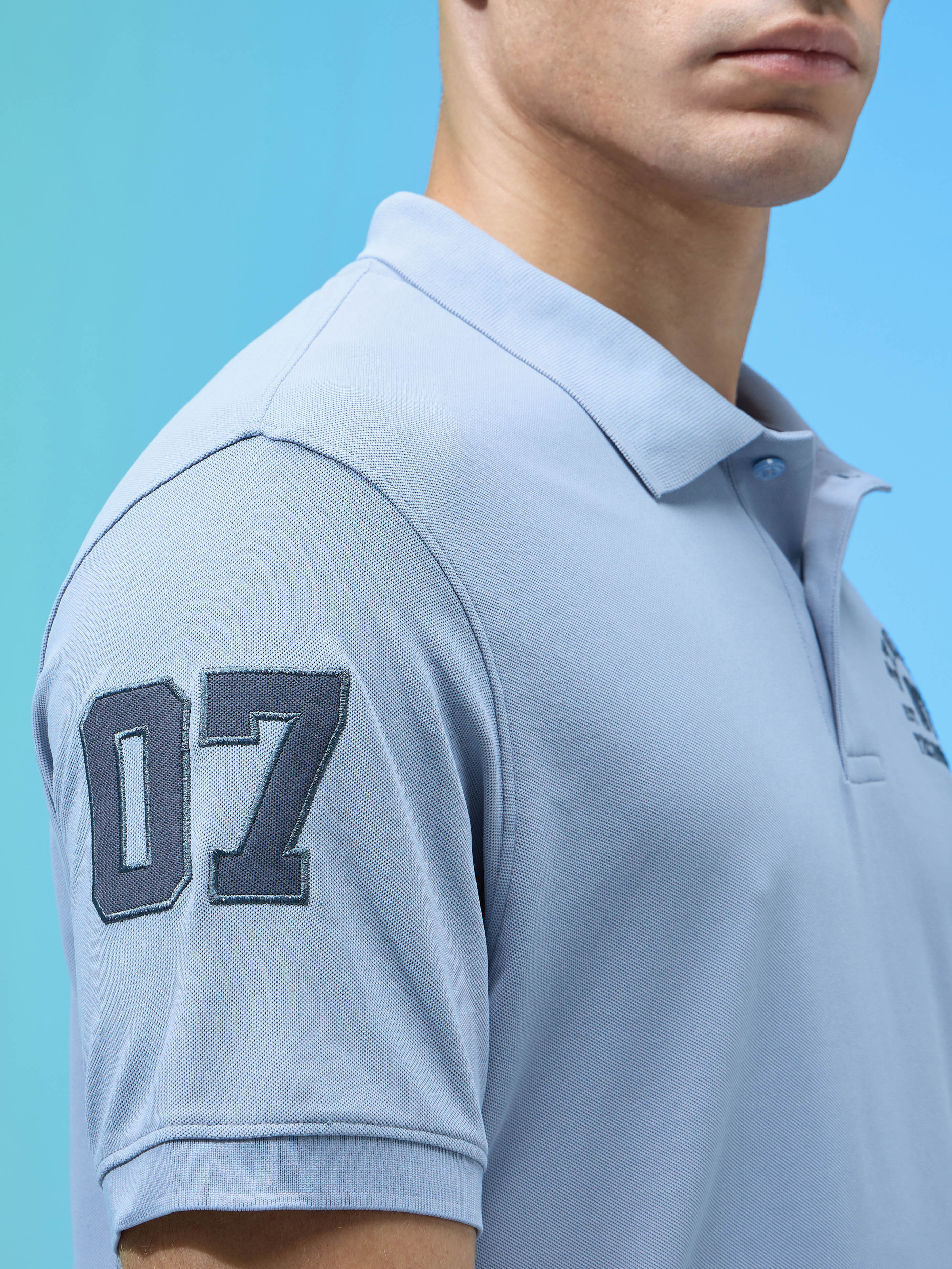 Men Solid Slim Fit Polo Sports T-shirt with MATPIQ - Image 7