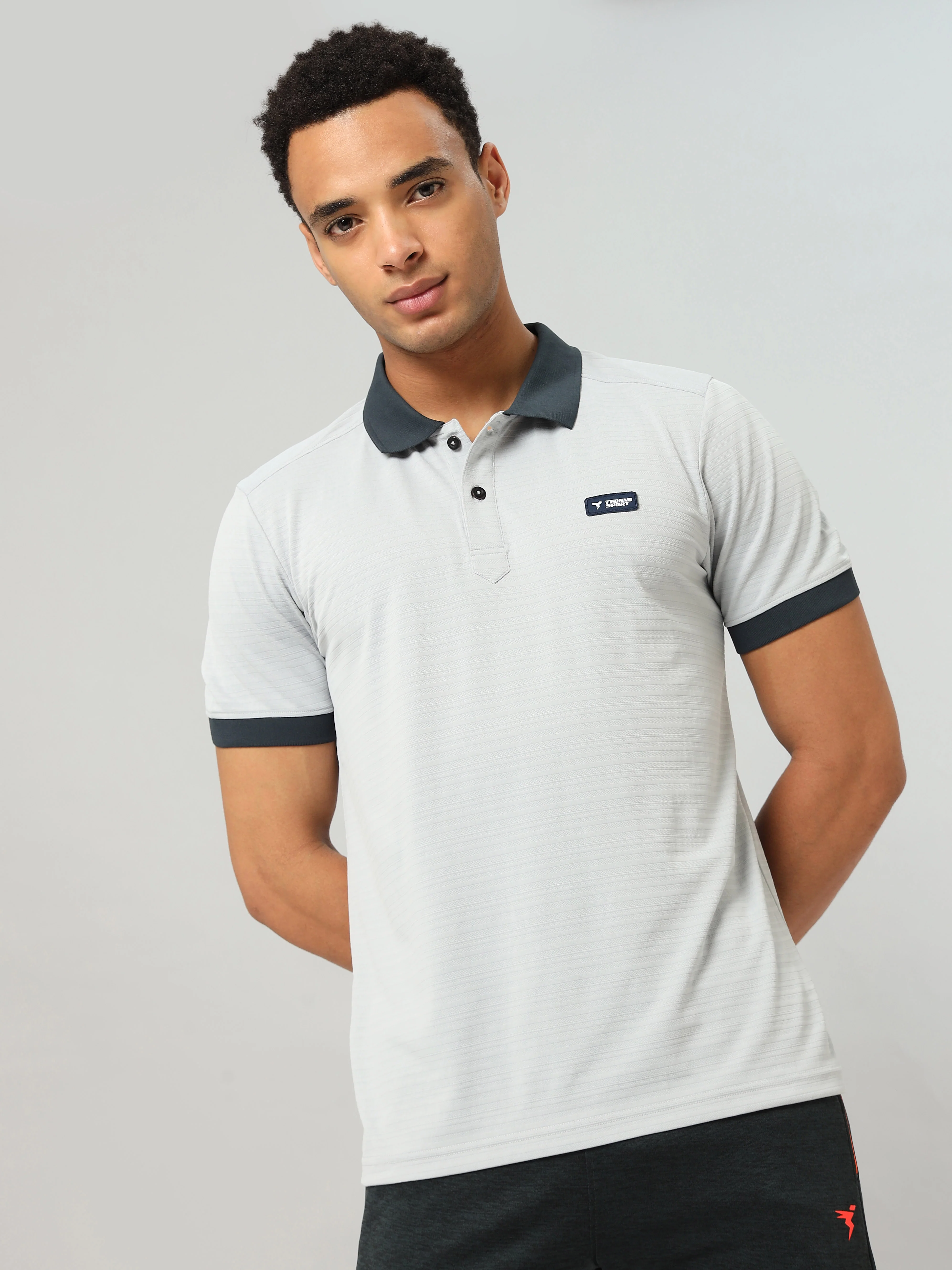 Men Solid Slim Fit Polo Sports T-shirt with MATPIQ (Pack of 2) - Image 2
